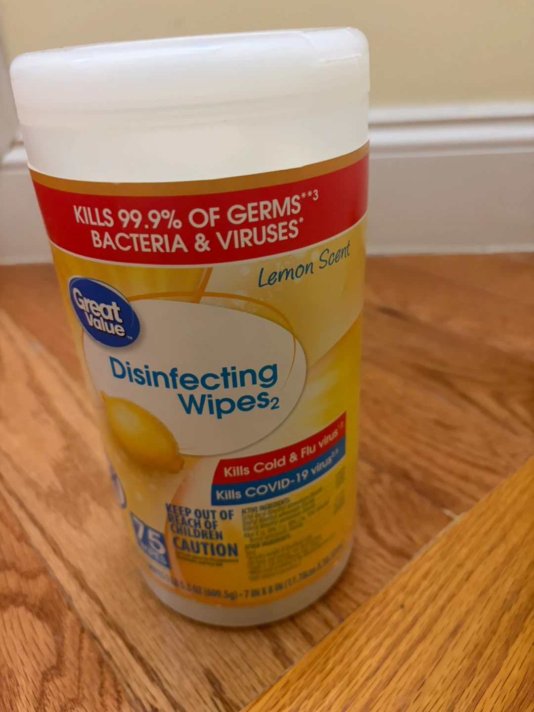 🧡 Great Value Lemon Scent Disinfecting Wipes - 75 Count - photo 2