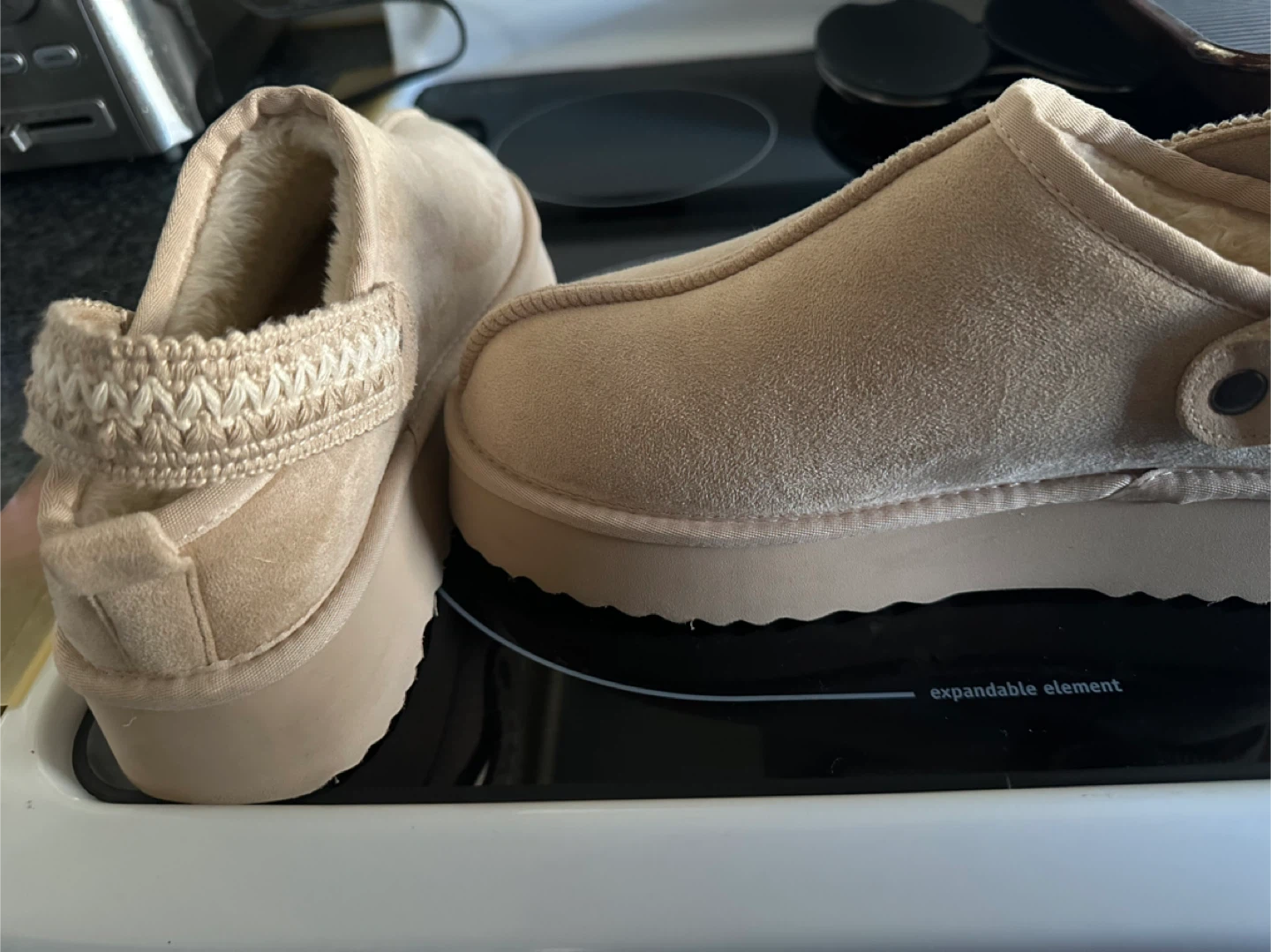 Women's Beige Platform Clogs Size 9 - photo 2