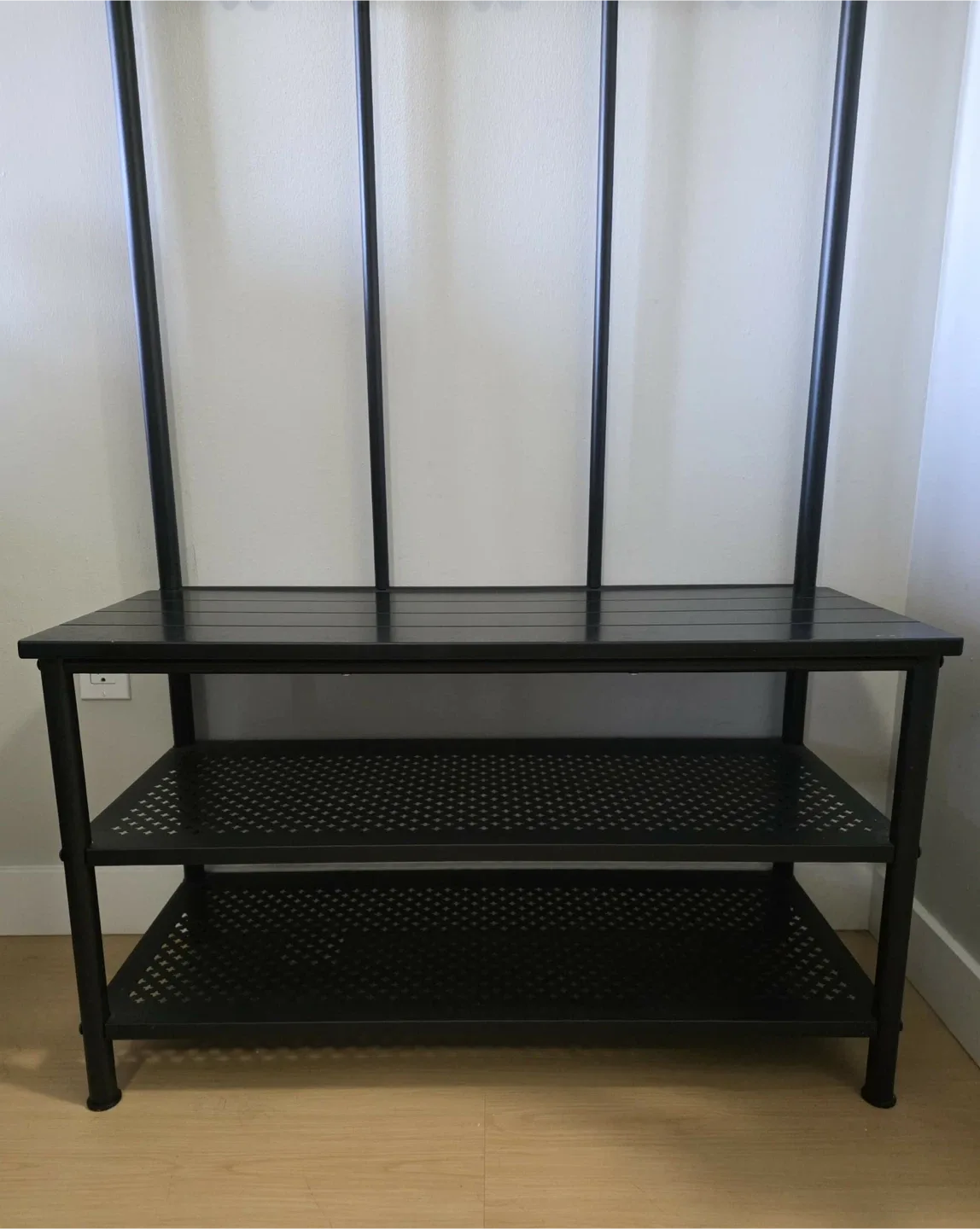 IKEA Hemnes Black Hallway Bench with Coat Rack image indicator(2)