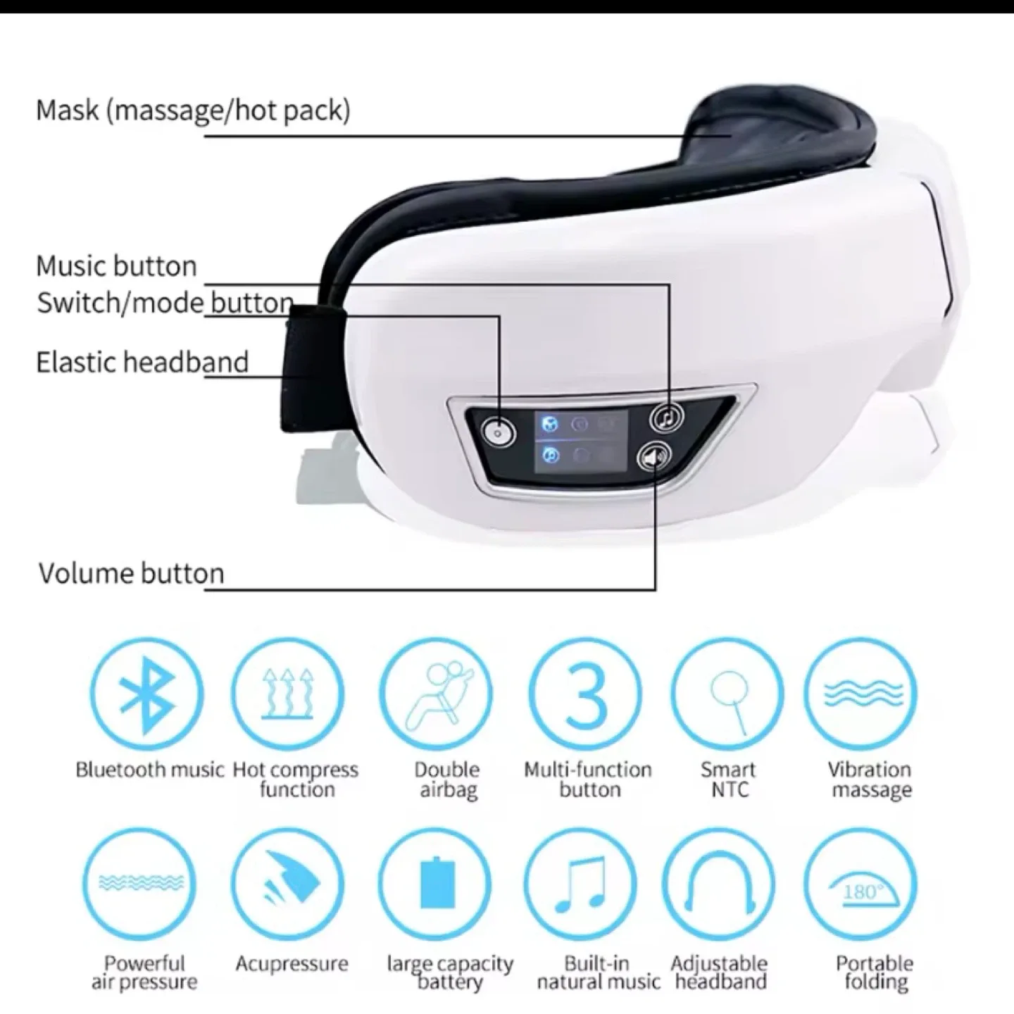 Eye Massager Mask with Heat & relaxing Music image indicator(3)