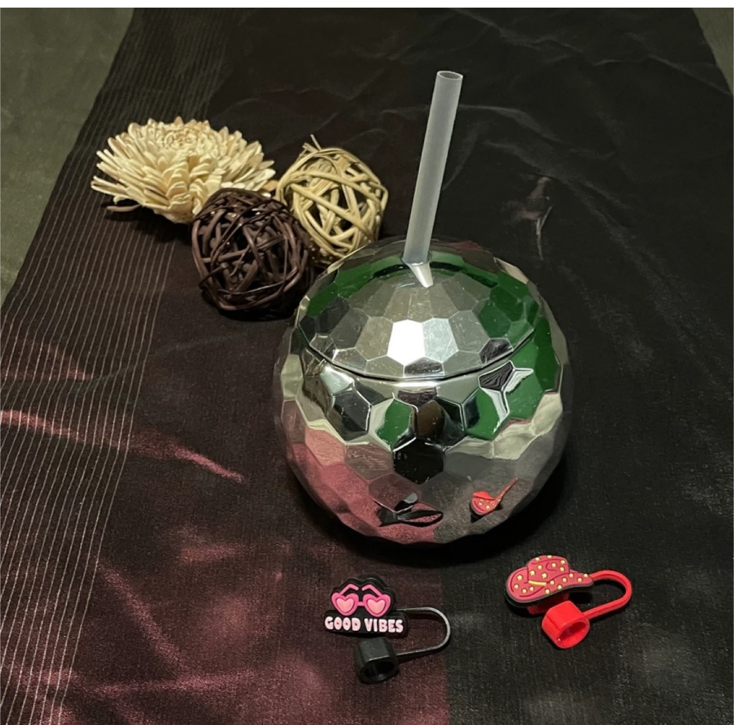 Disco Ball Tumbler with Straw🧡