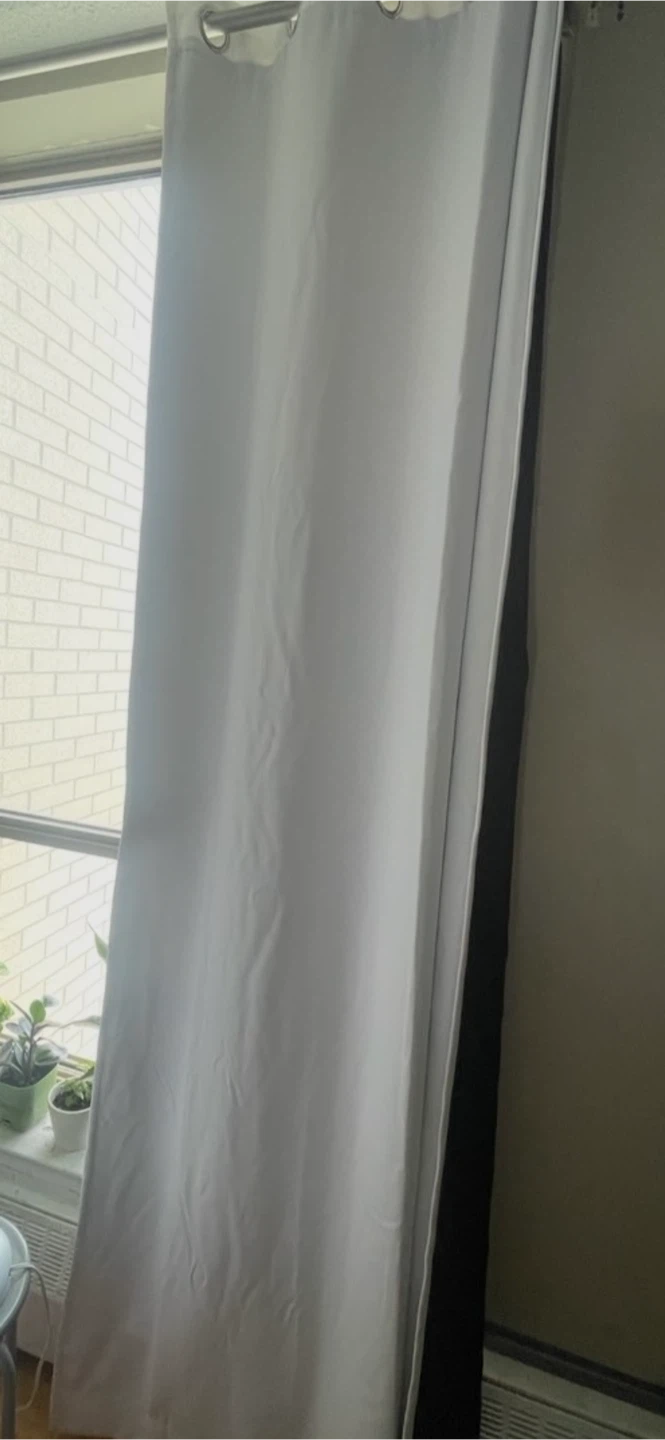 White Curtain Panel with rod