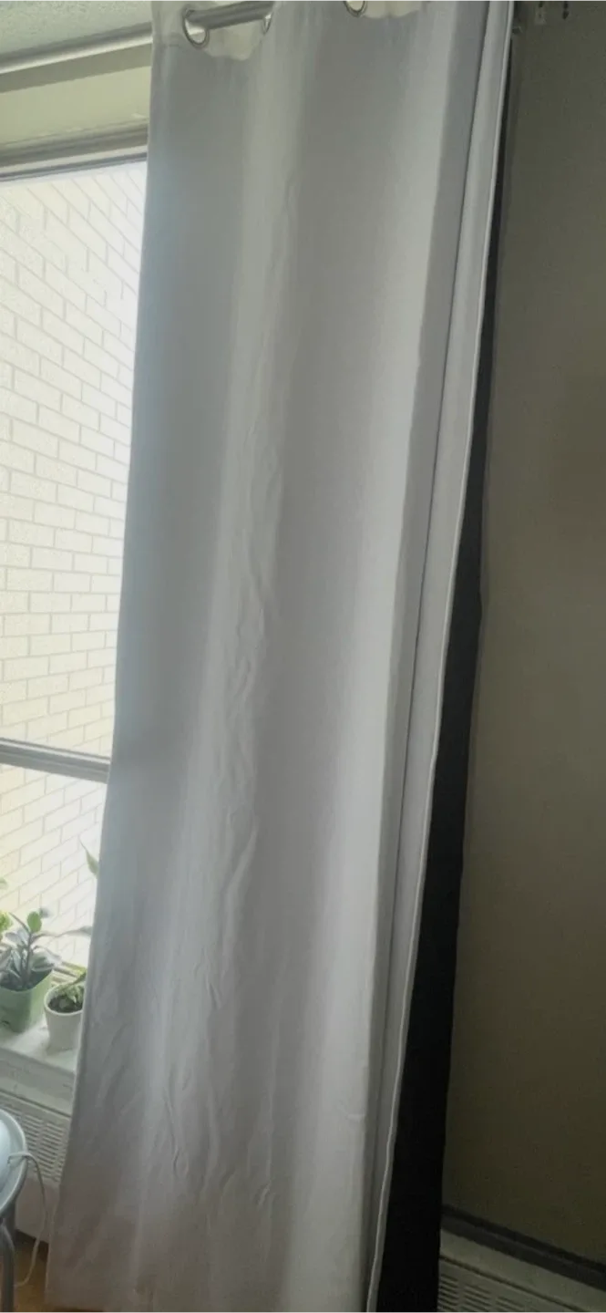 White Curtain Panel with rod thumbnail