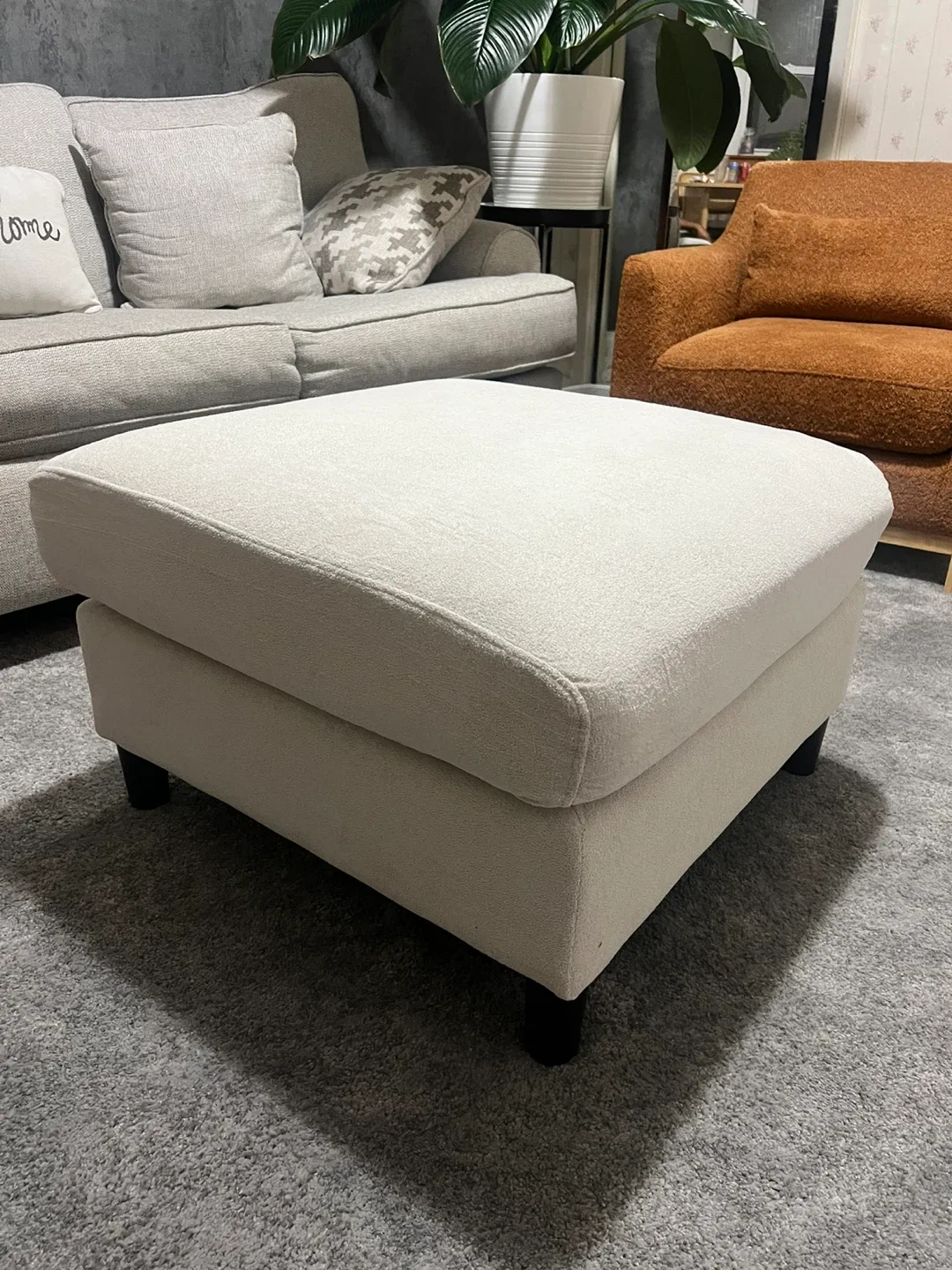 Beige Ottoman with Storage 26.8"x26.8" thumbnail