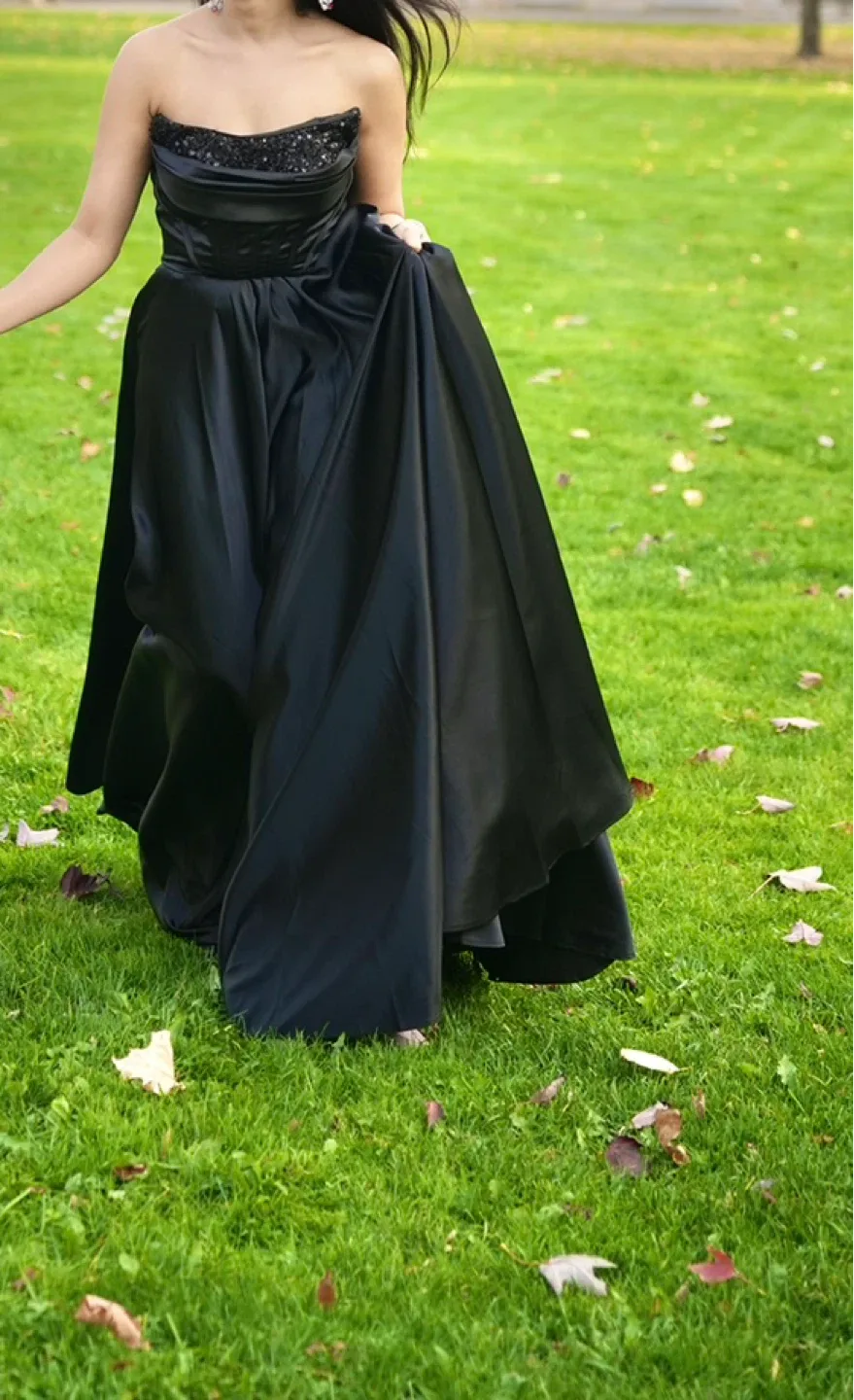 Black Strapless Formal Dress image indicator(3)