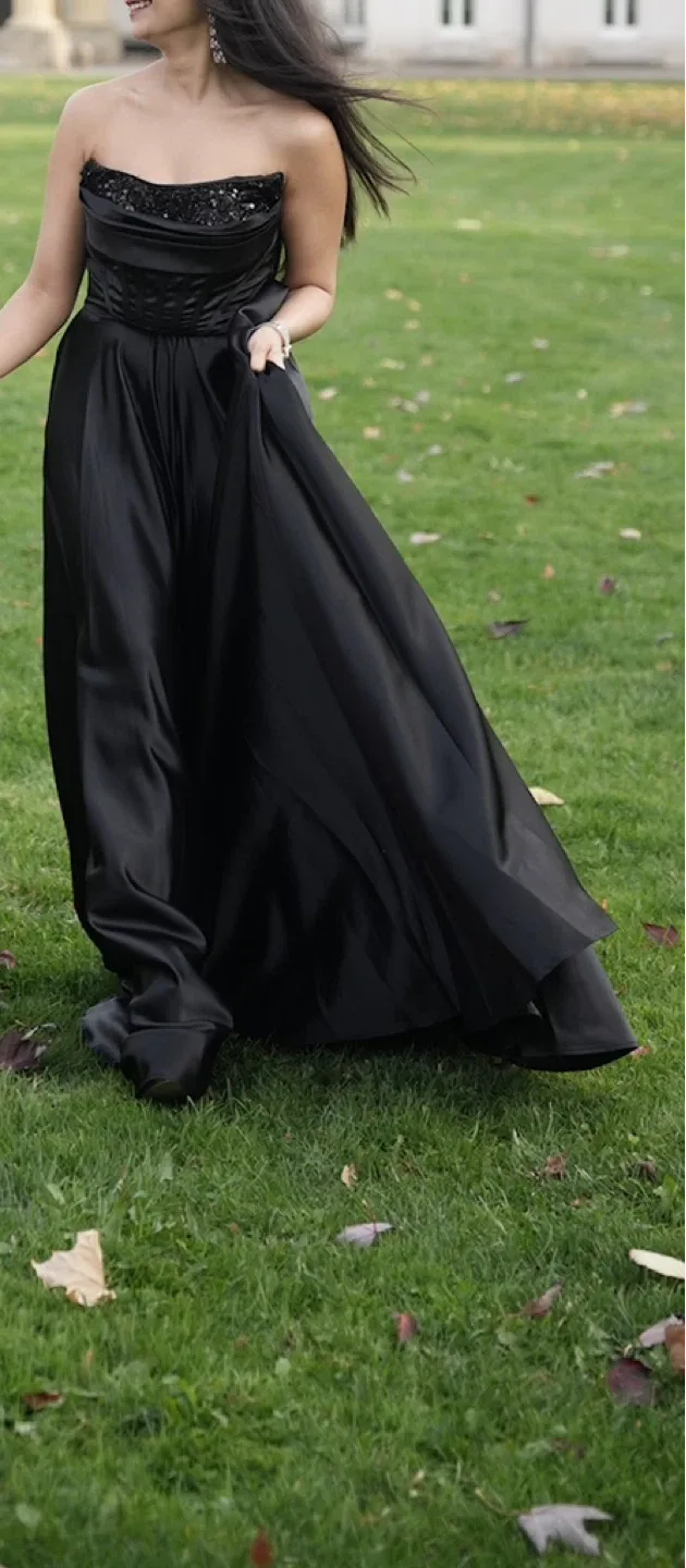 Black Strapless Formal Dress image indicator(4)