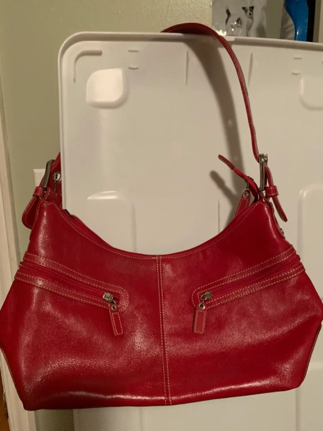 Danier Genuine Leather Red Handbag image indicator(3)