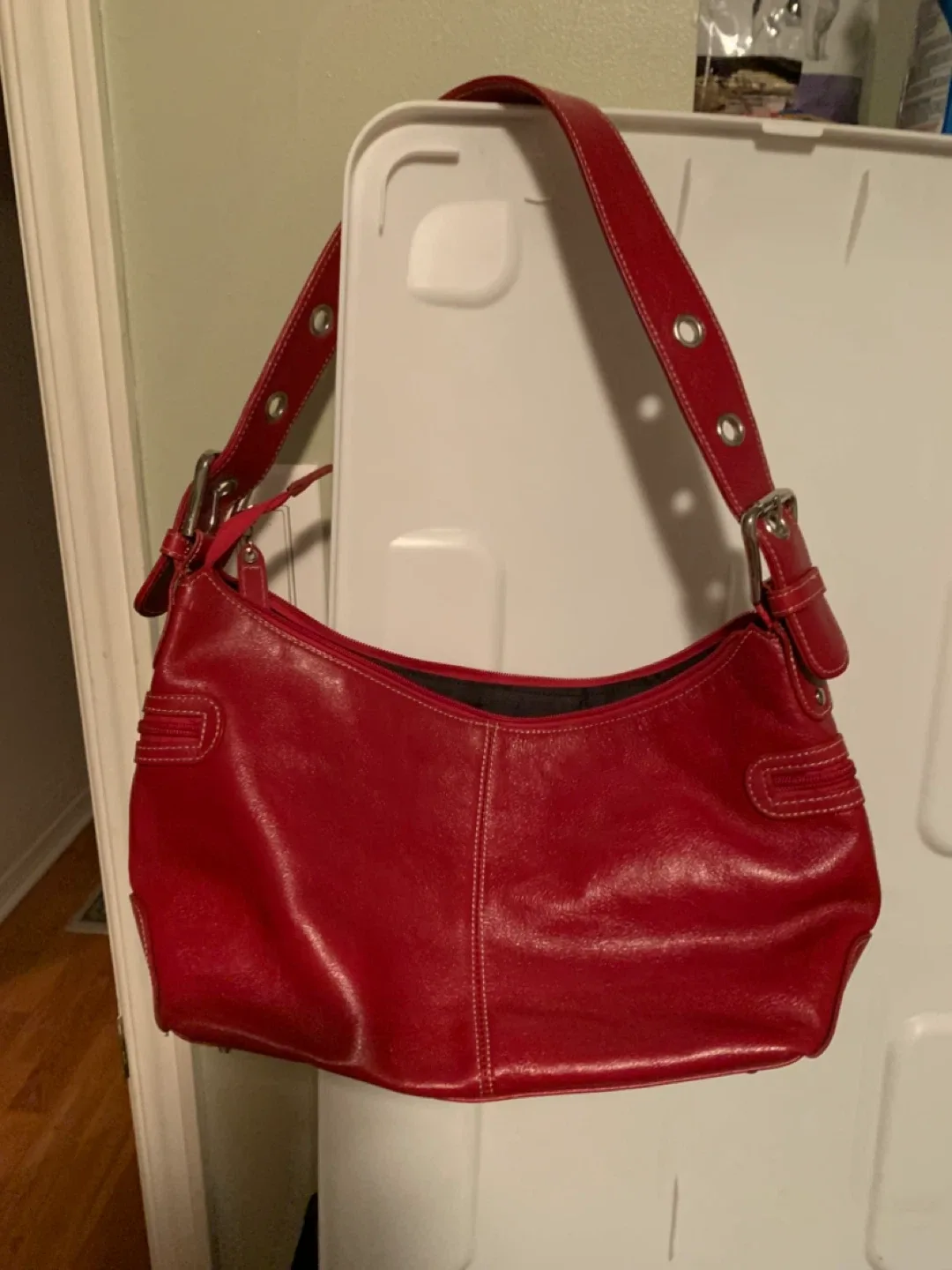 Danier Genuine Leather Red Handbag thumbnail