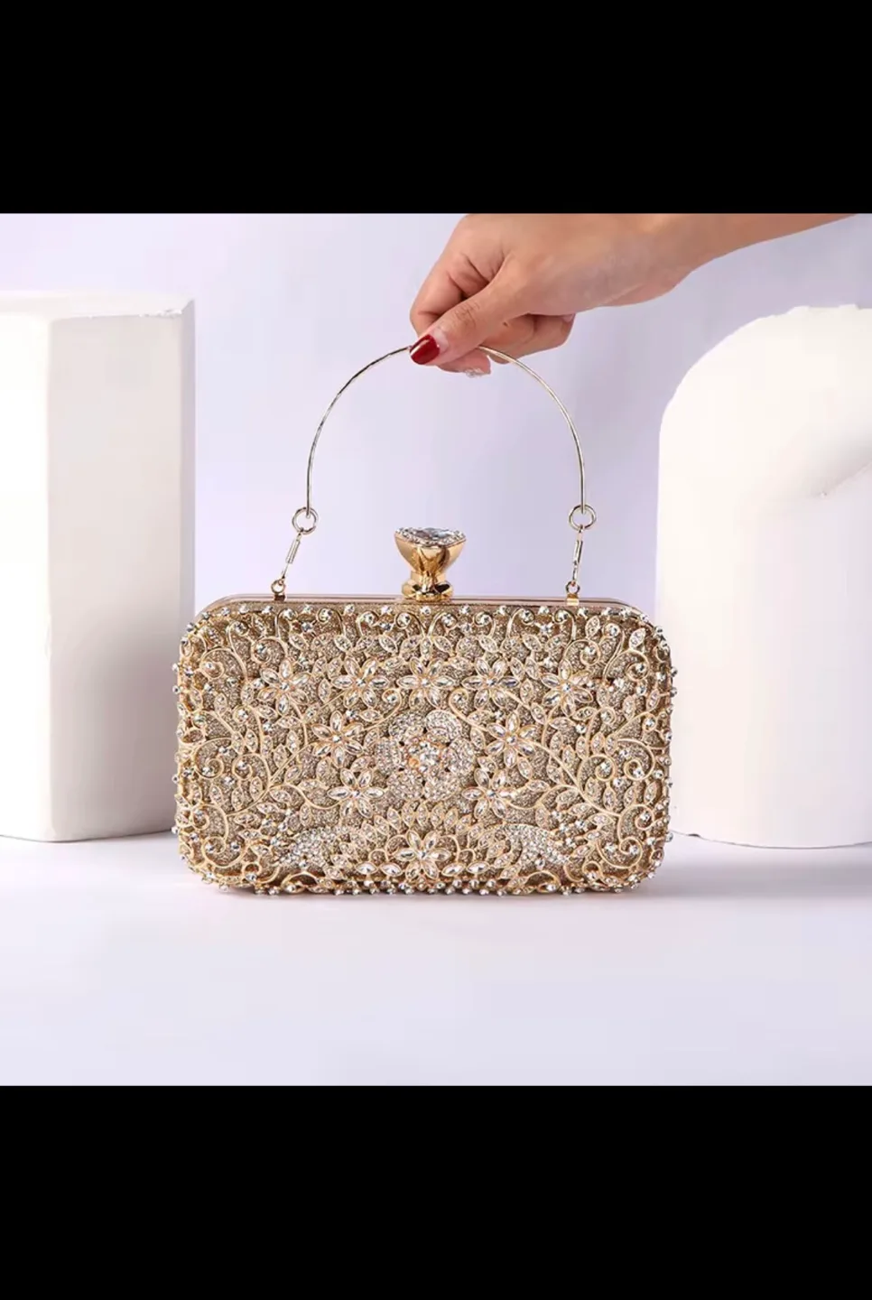 Gold Embellished Clutch Bag - New image indicator(4)