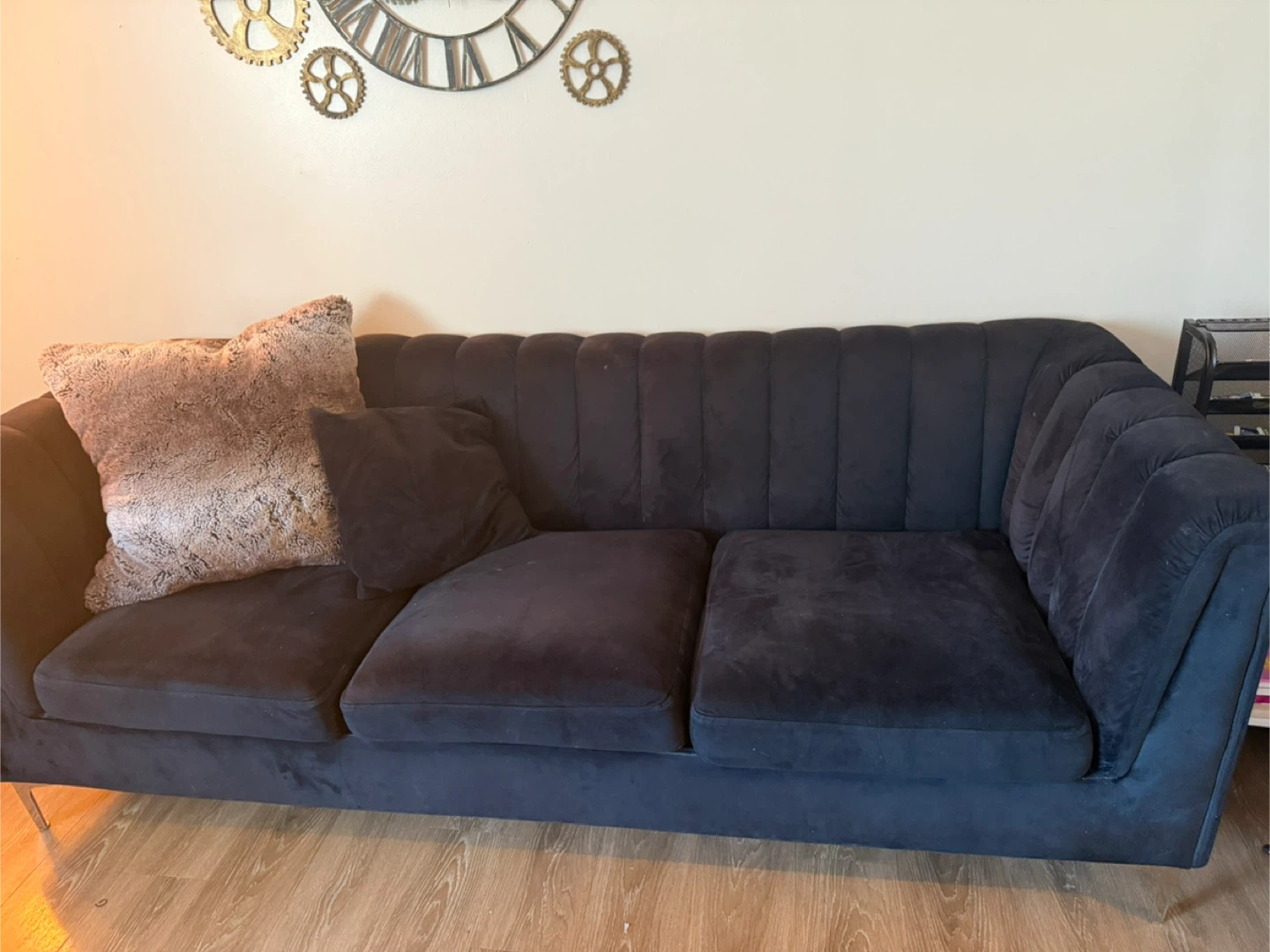Black Velvet Sofa