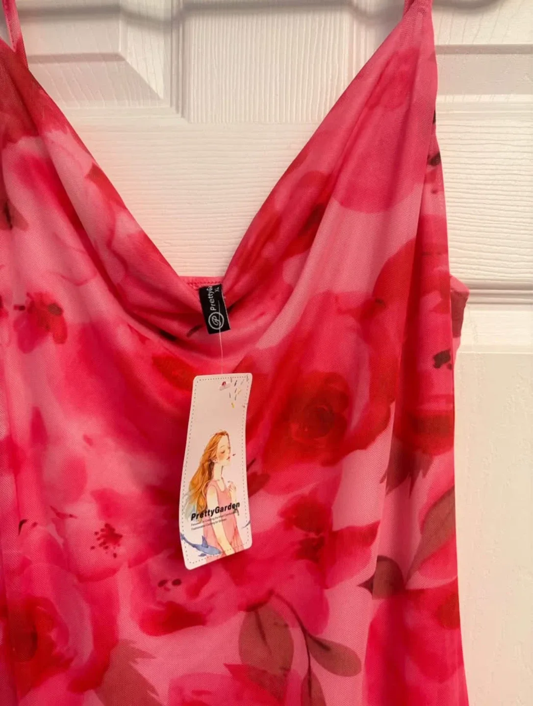 Brand New Tiered Floral Spaghetti Strap long dress : XL & S image indicator(6)