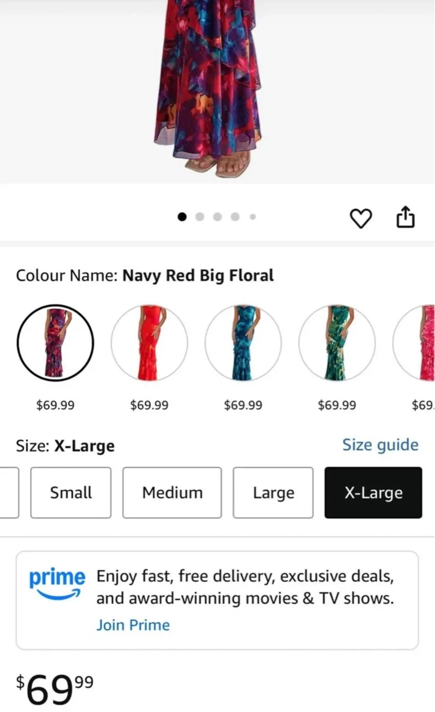 Brand New Tiered Floral Spaghetti Strap long dress : XL & S image indicator(7)