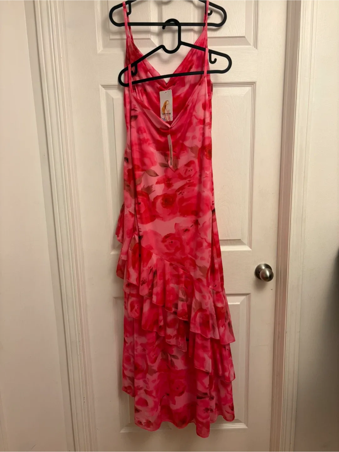 Brand New Tiered Floral Spaghetti Strap long dress : XL & S image indicator(8)