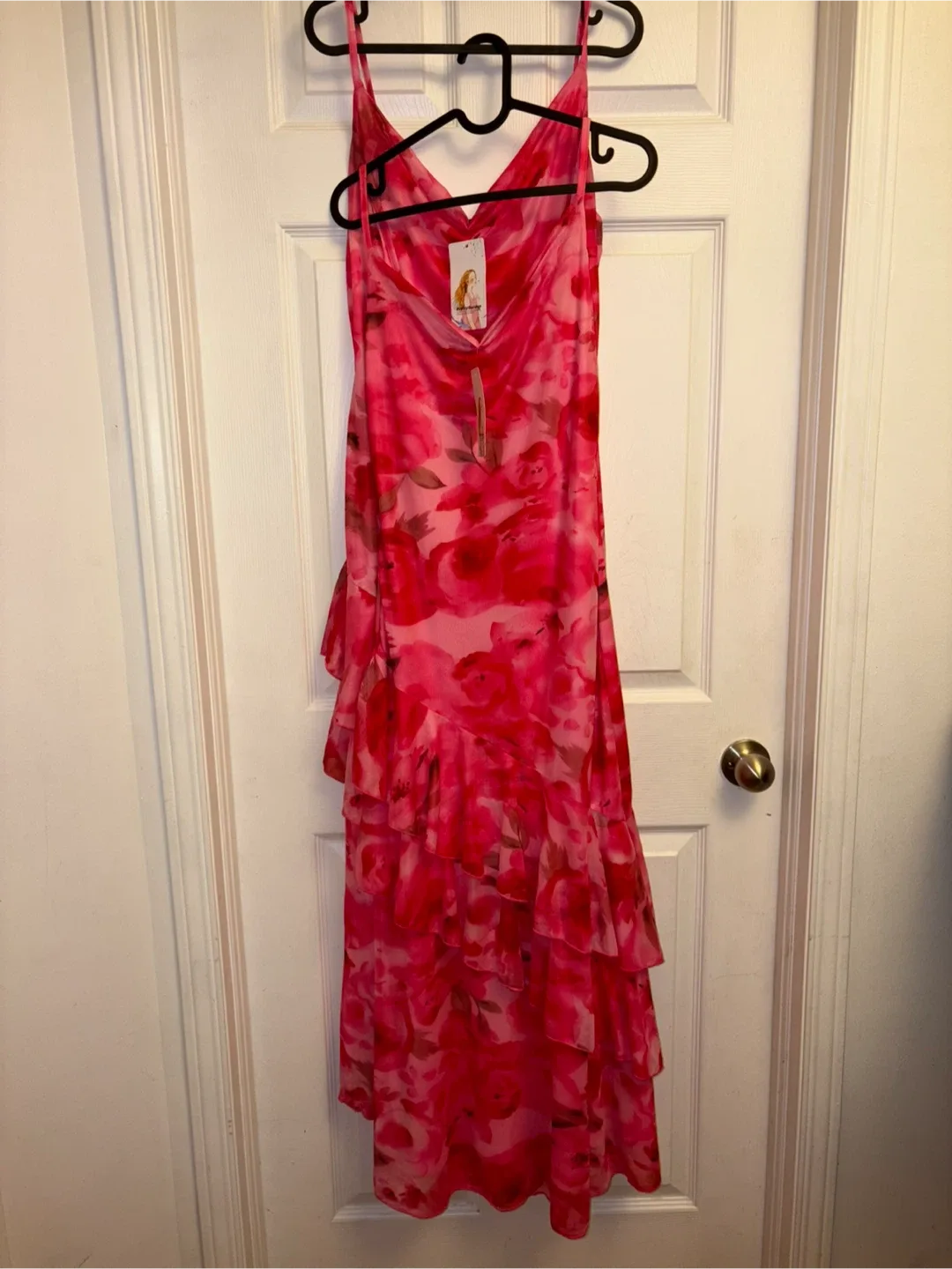 Brand New Tiered Floral Spaghetti Strap long dress : XL & S image indicator(9)