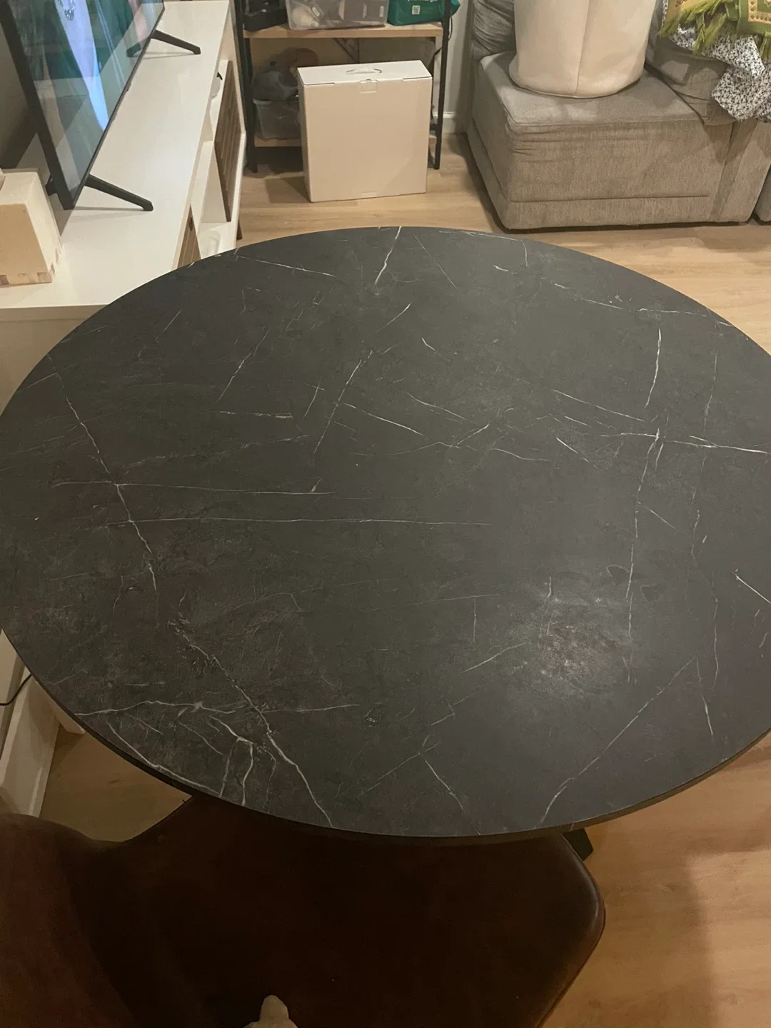 IKEA MARIEDAMM Table, Black Marble, 41 3/8" image indicator(3)