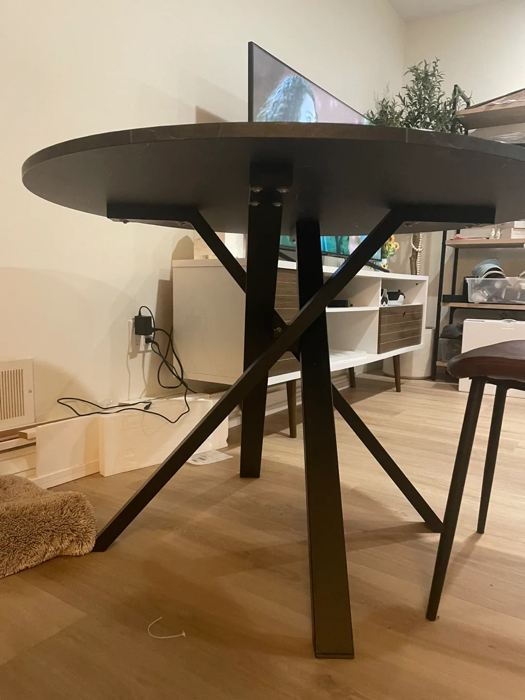 IKEA MARIEDAMM Table, Black Marble, 41 3/8" image indicator(4)