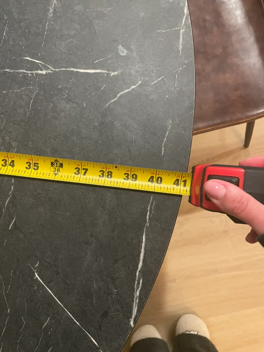 IKEA MARIEDAMM Table, Black Marble, 41 3/8" image indicator(2)