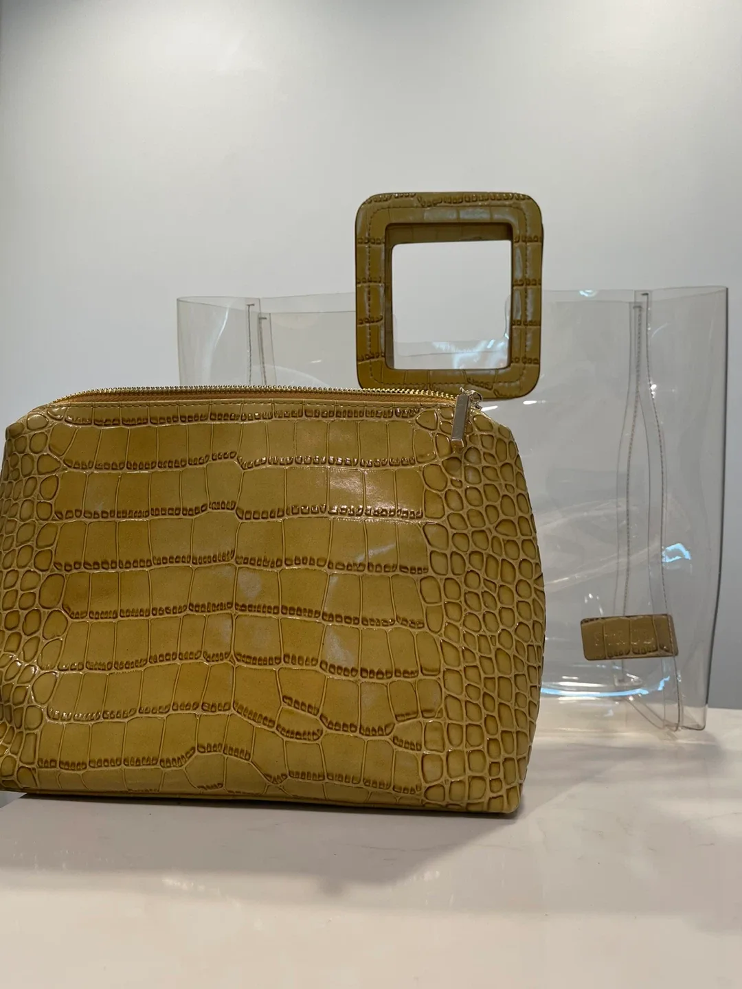 Staud PVC & Crocodile Embossed Leather Shirley Bag image indicator(6)