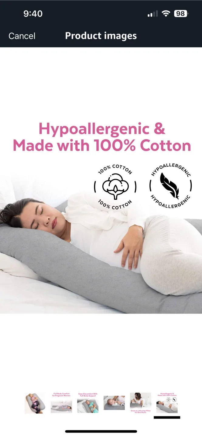 Grey Full Body Pregnancy Pillow image indicator(5)