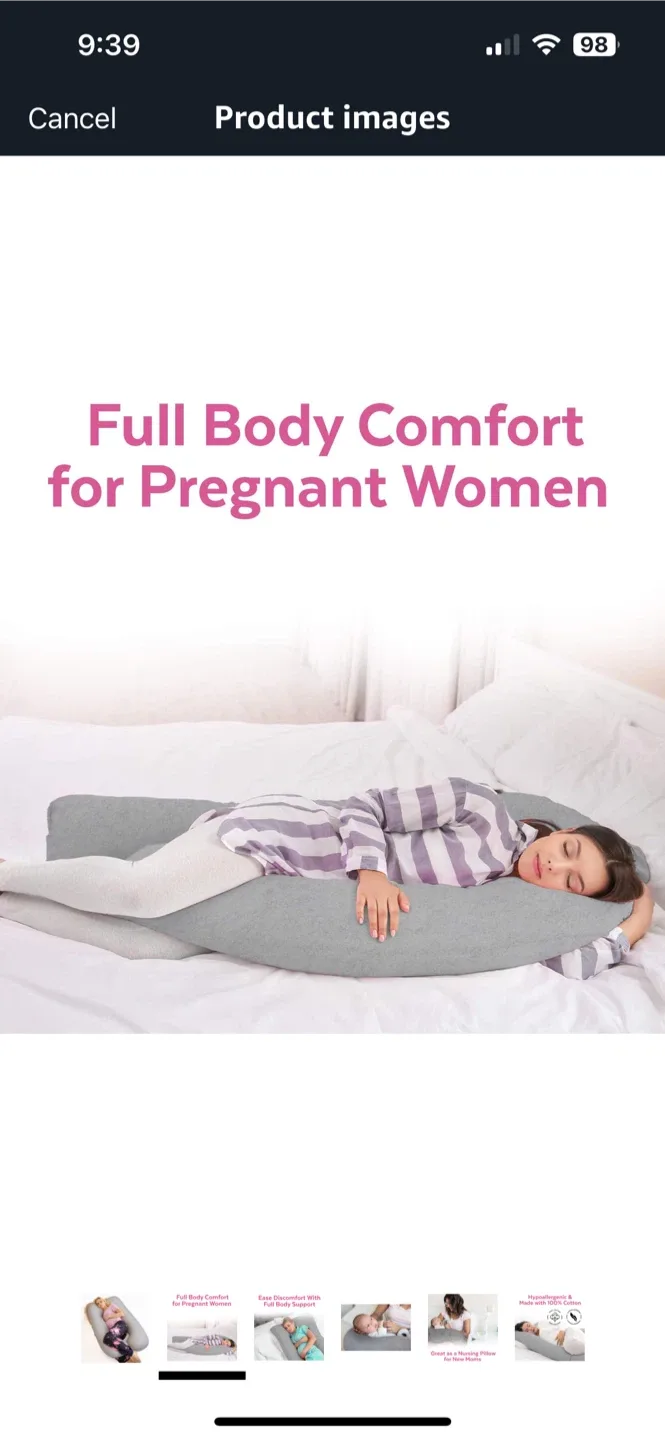 Grey Full Body Pregnancy Pillow image indicator(2)