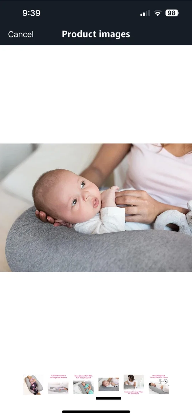 Grey Full Body Pregnancy Pillow image indicator(3)