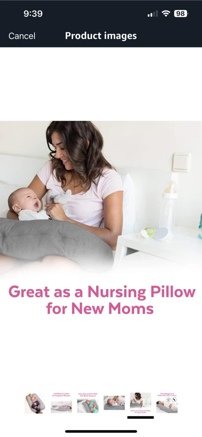 Grey Full Body Pregnancy Pillow image indicator(4)