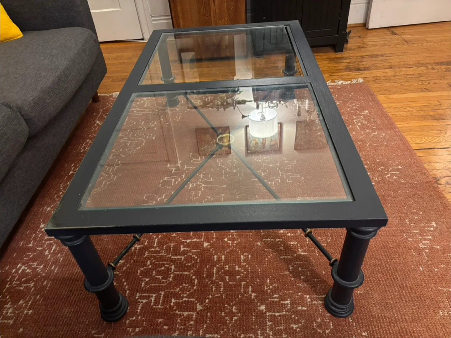 Coffee table - blue and gold metal image indicator(3)