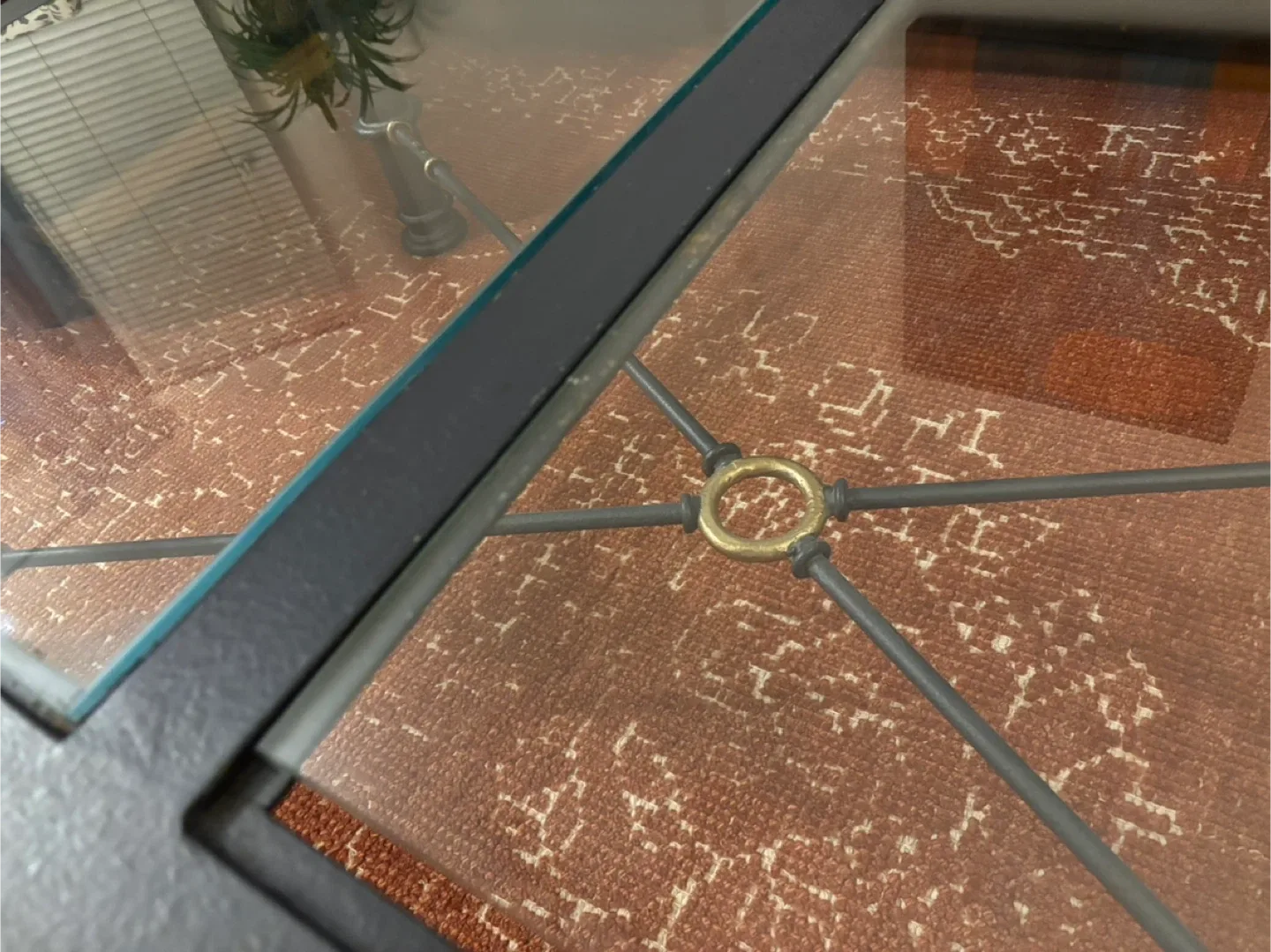 Coffee table - blue and gold metal image indicator(2)