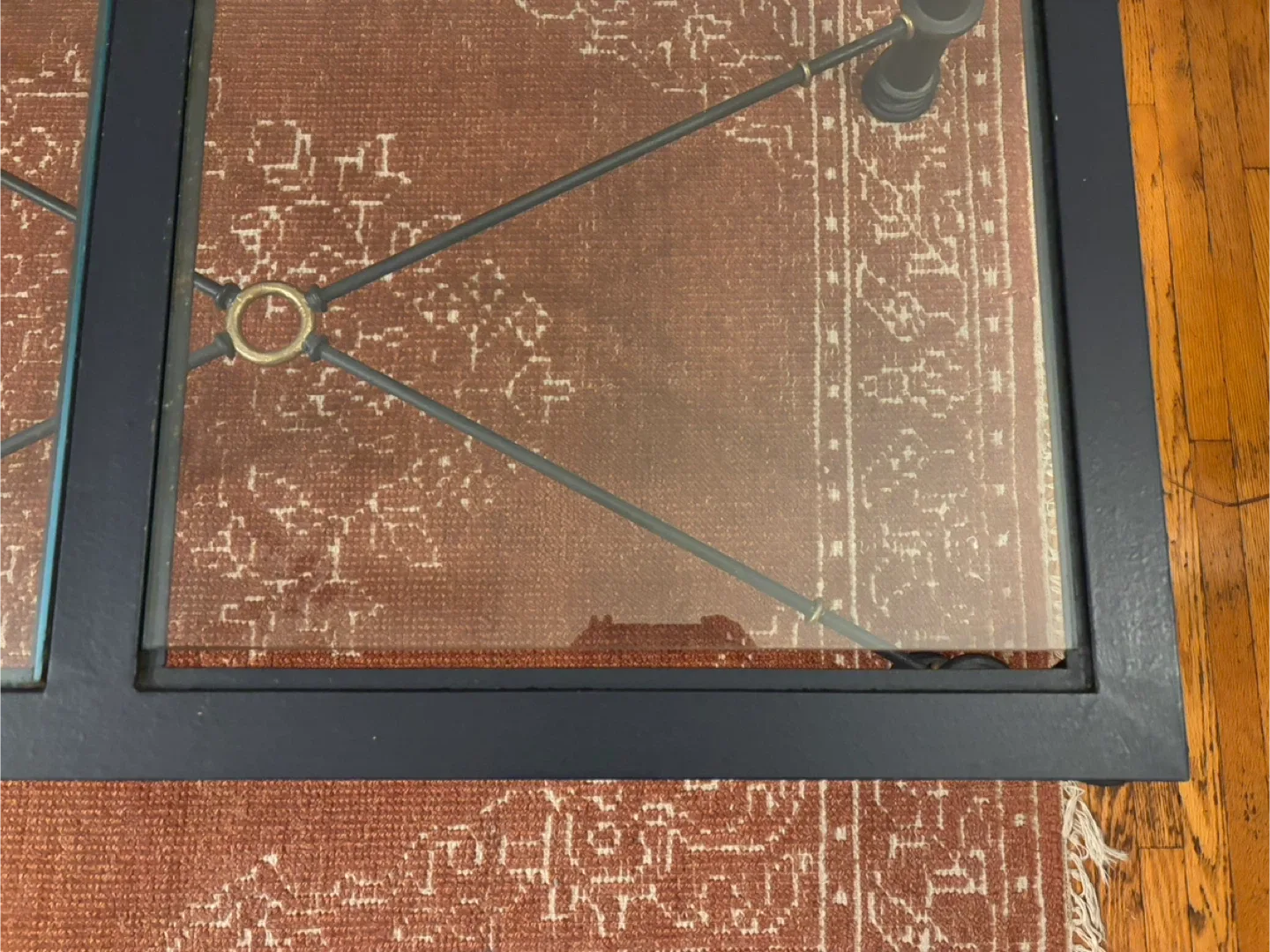 Coffee table - blue and gold metal image indicator(6)