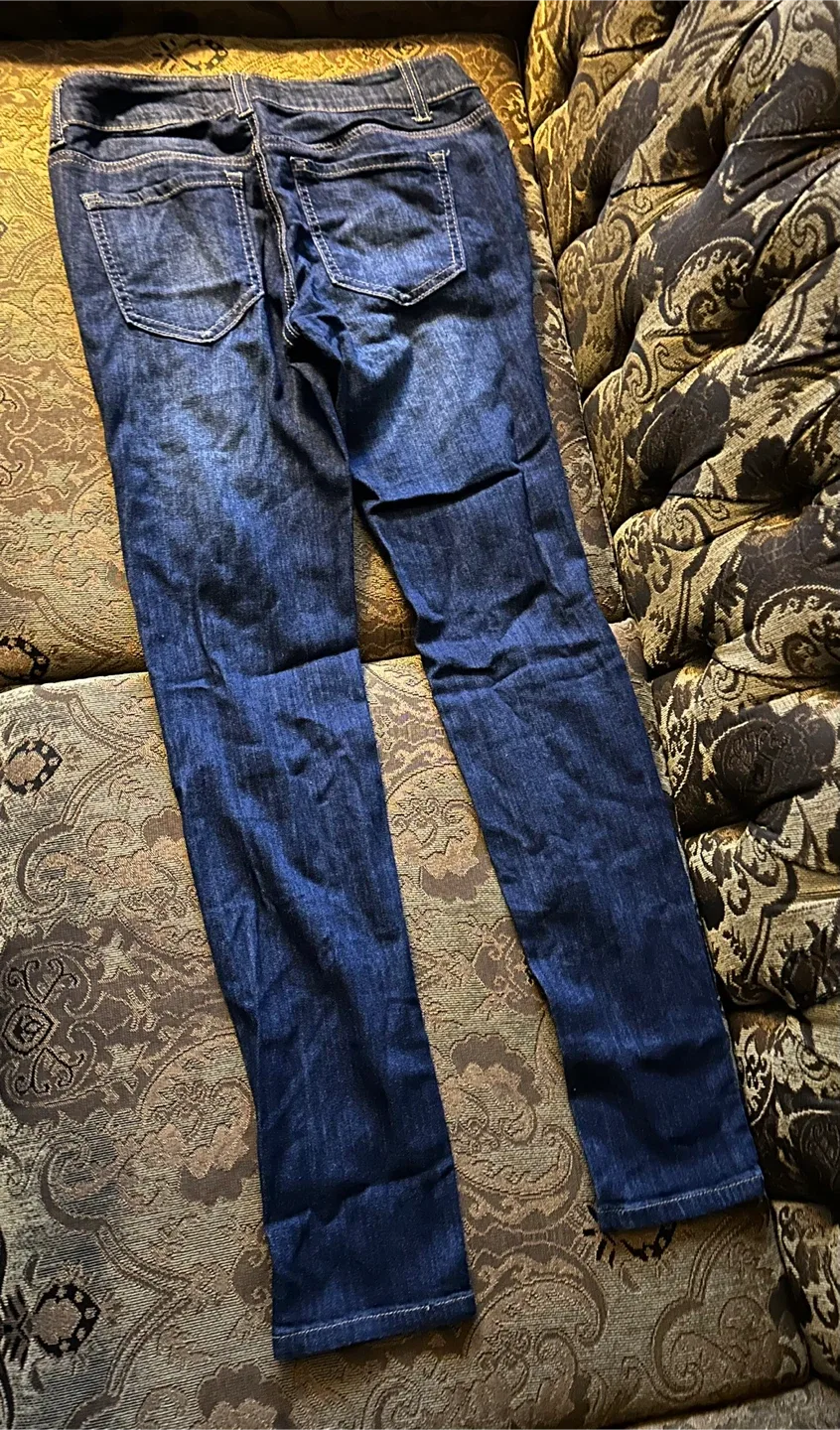 Dark Wash Distressed Jeans image indicator(2)