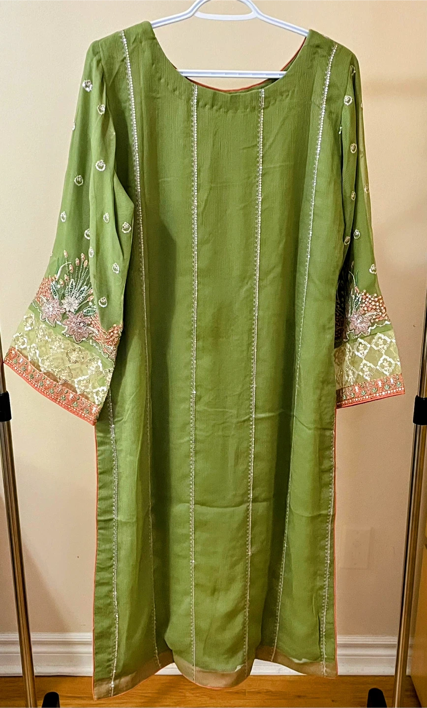 Chiffon 3pc Party Wear - photo 2