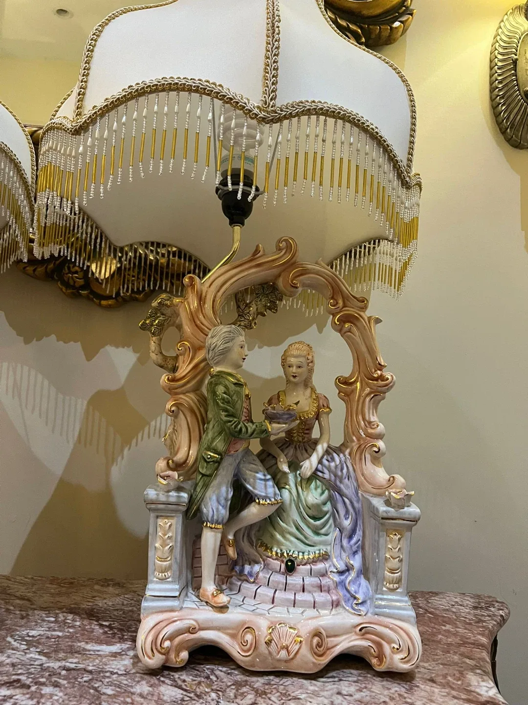 Gorgeous Capodimonte porcelain lamps $500 firm image indicator(2)