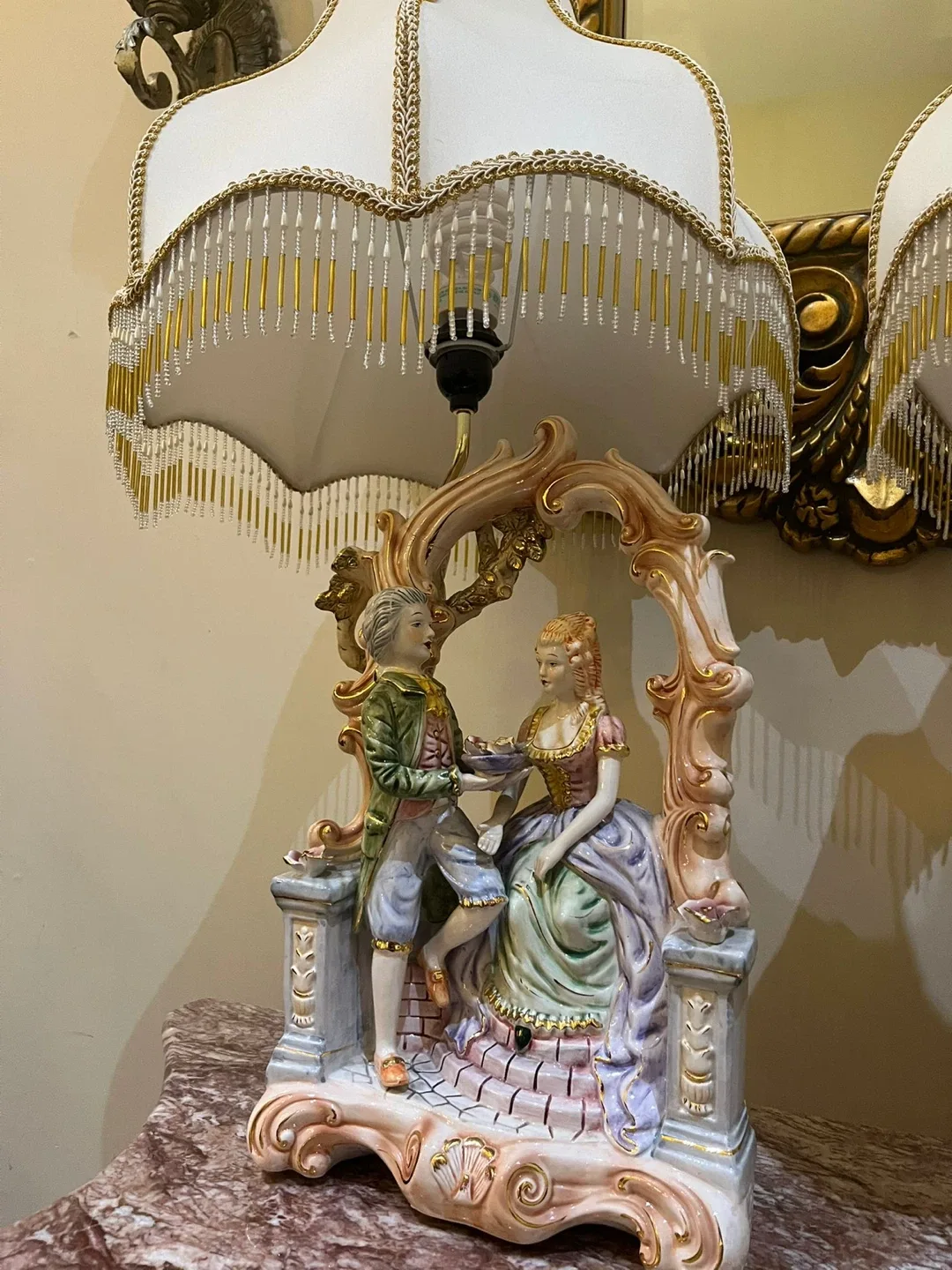 Gorgeous Capodimonte porcelain lamps $500 firm image indicator(3)