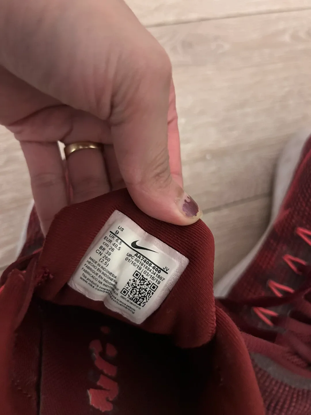 Nike Flex RN 2018 Maroon Shoes - Women's Size 9 image indicator(3)