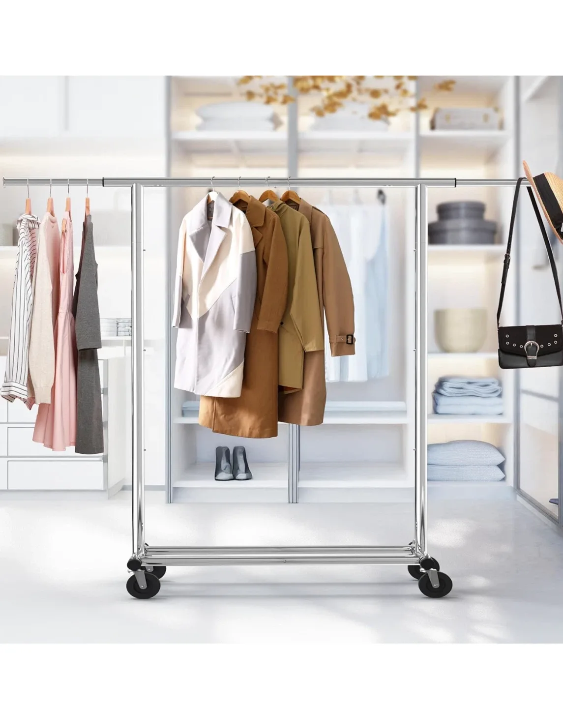 Rolling Garment Rack - Adjustable & Extendable image indicator(5)