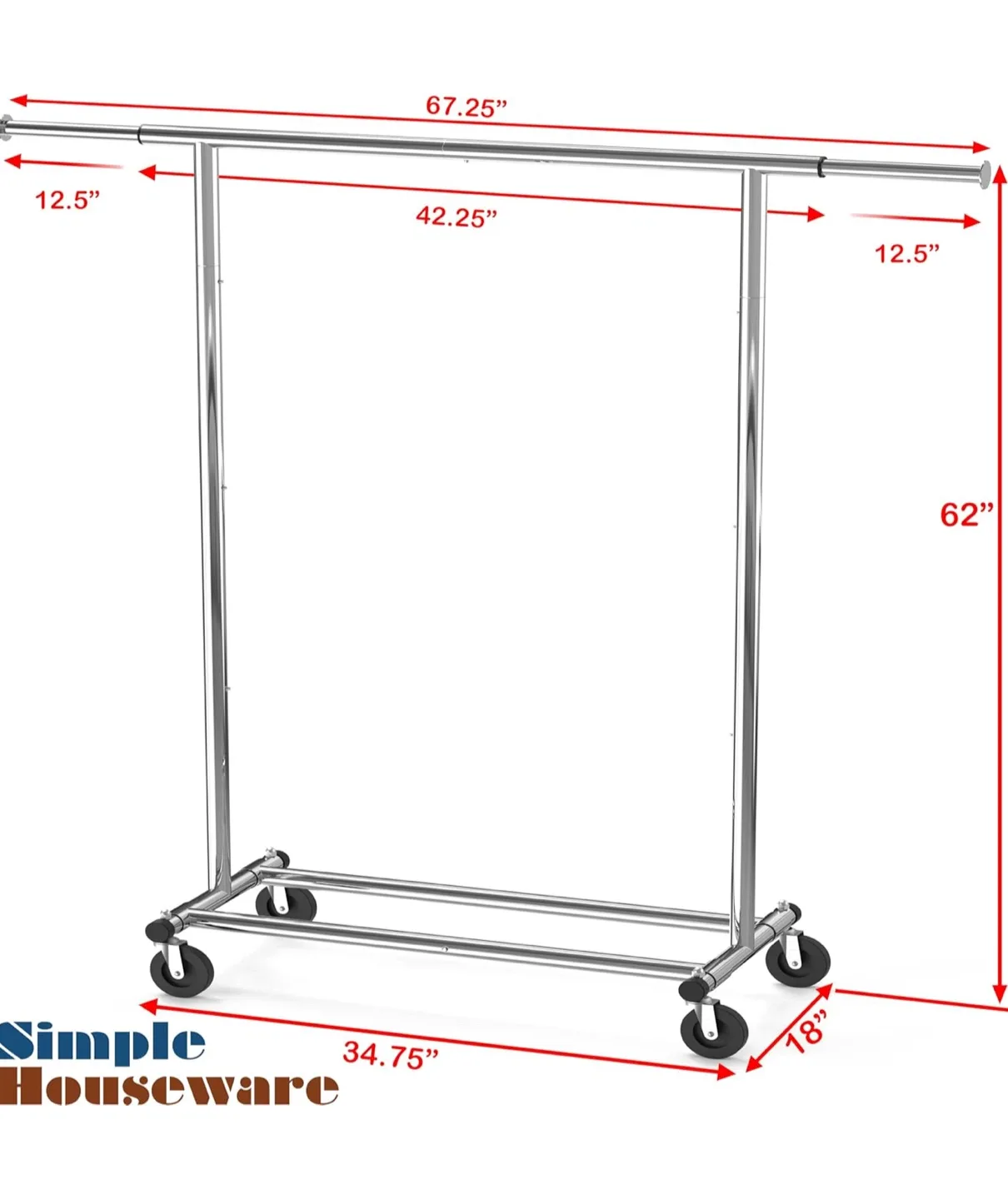 Rolling Garment Rack - Adjustable & Extendable image indicator(3)