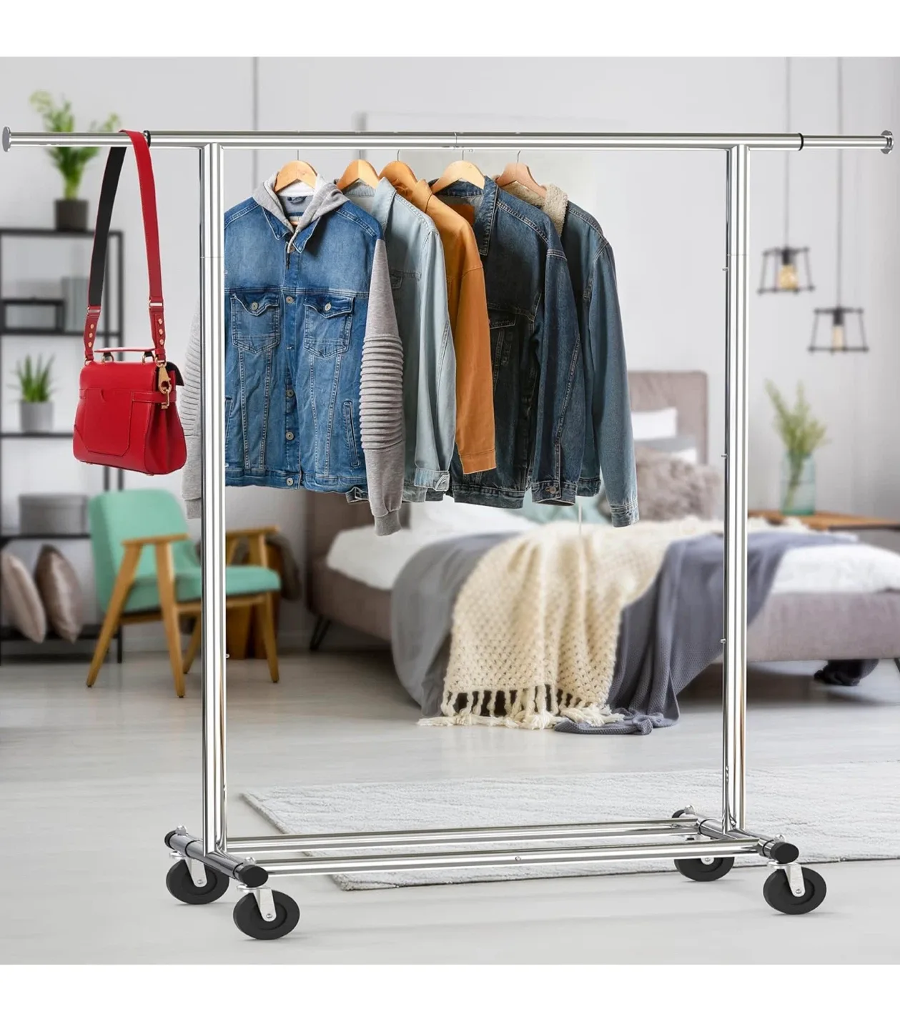 Rolling Garment Rack - Adjustable & Extendable image indicator(2)