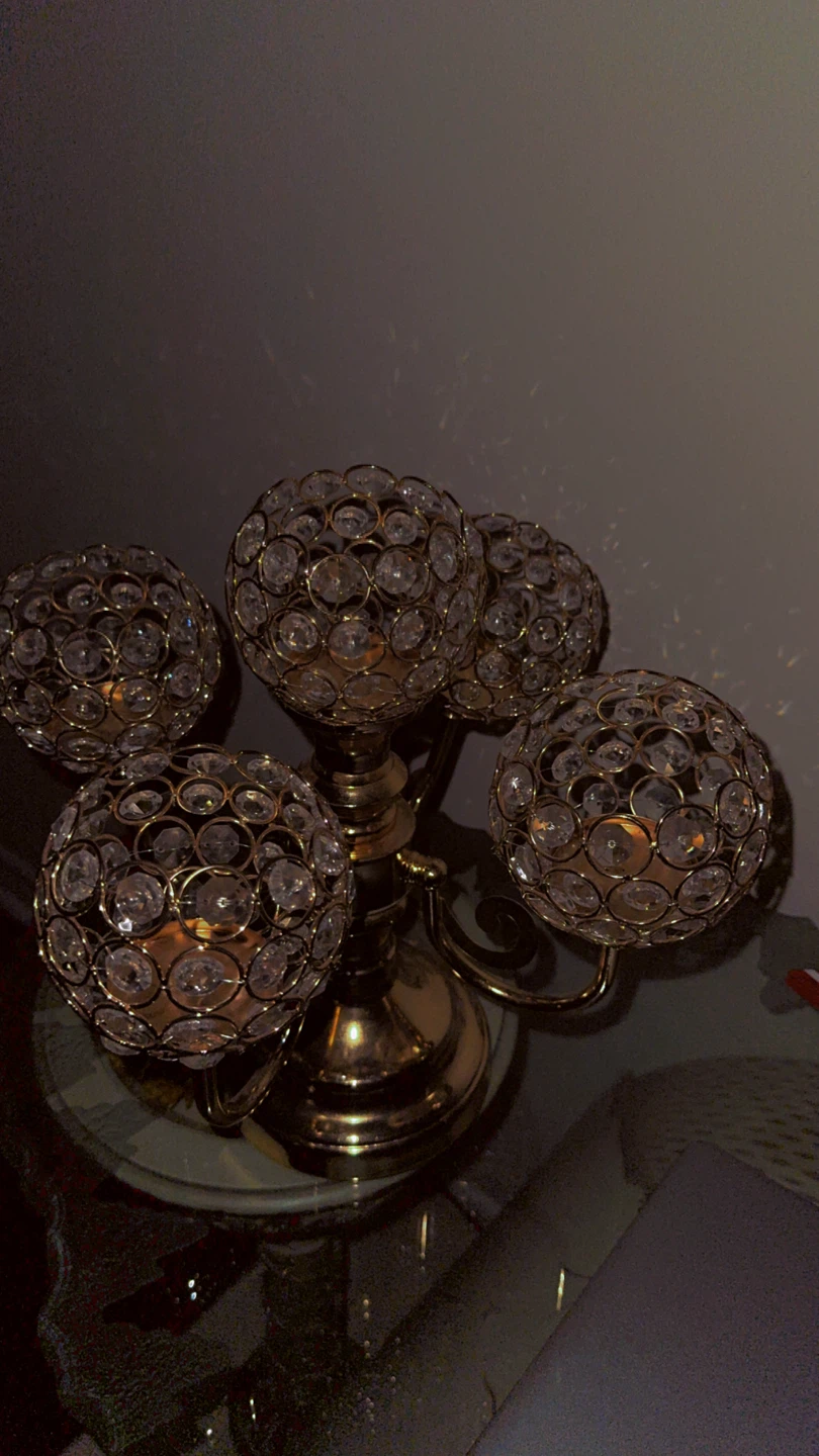 Gold Crystal Candle Holder - photo 2