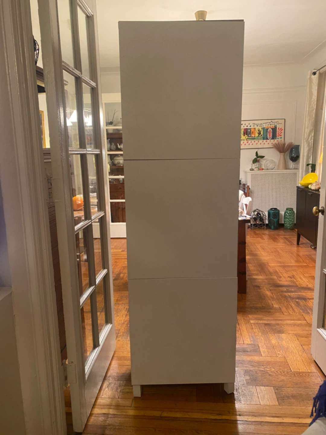 Tall Wooden/Ivory Storage Cabinet from IKEA