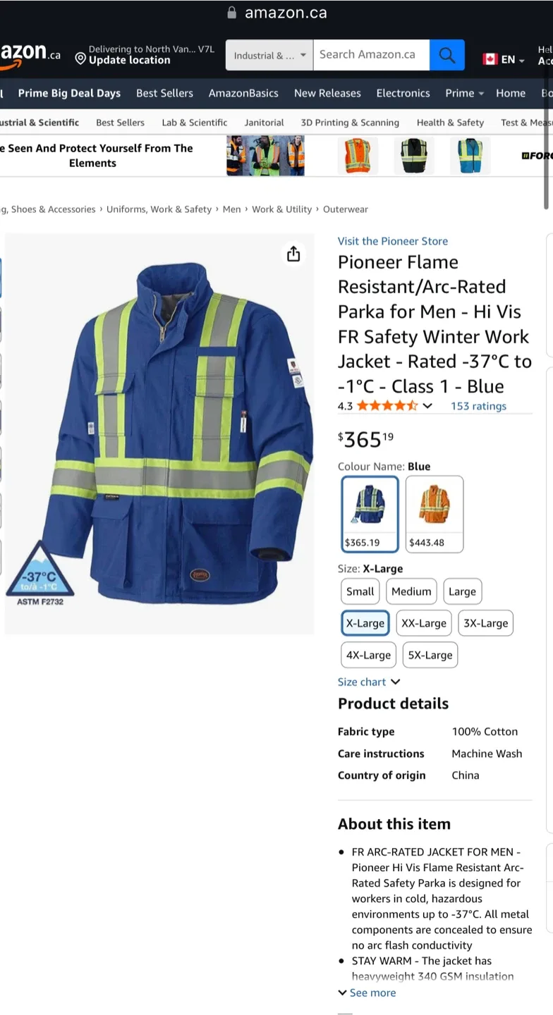 Walls FR Flame Resistant Work Wear Parka - XL image indicator(3)