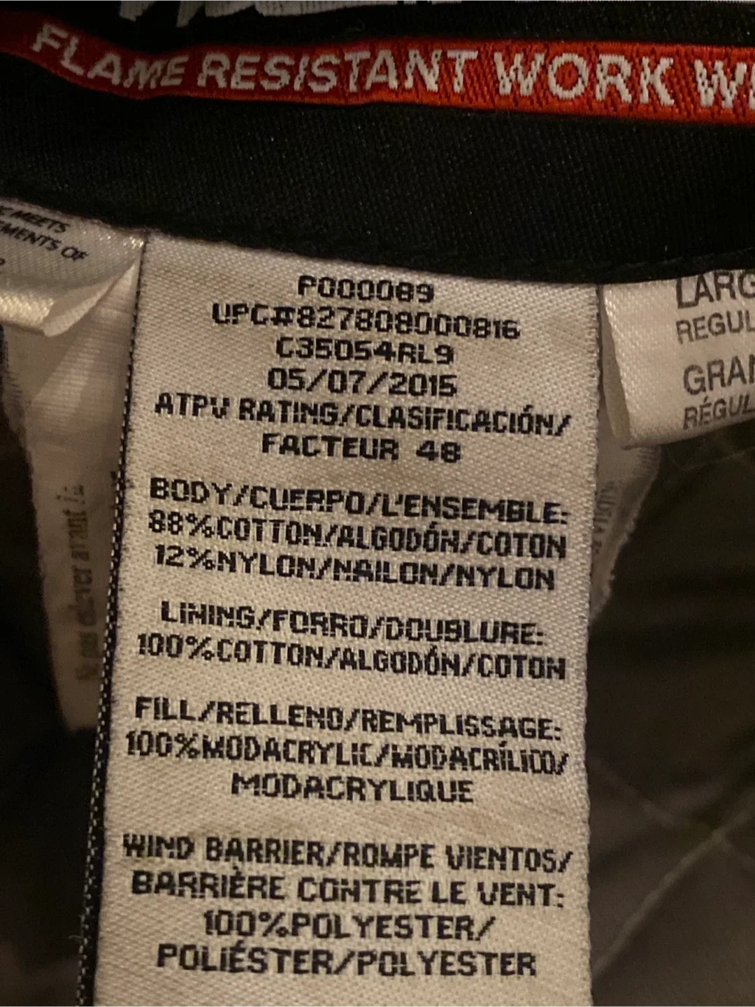 Walls FR Flame Resistant Work Wear Parka - XL image indicator(5)