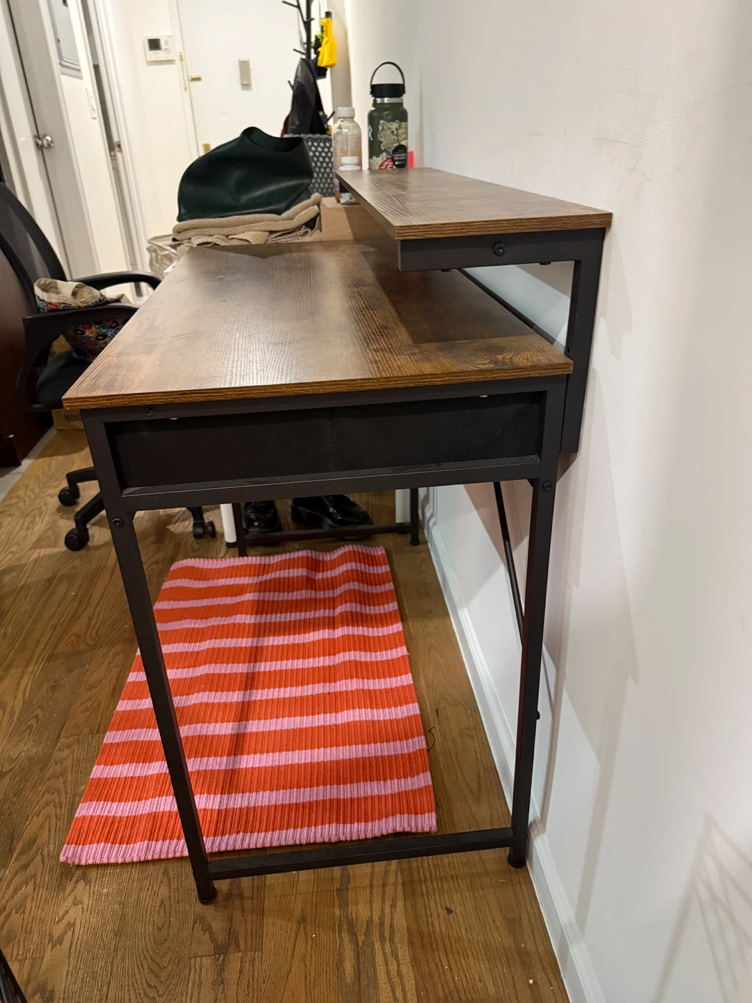 Wood Desk with Drawers and extra storage shelf - photo 2