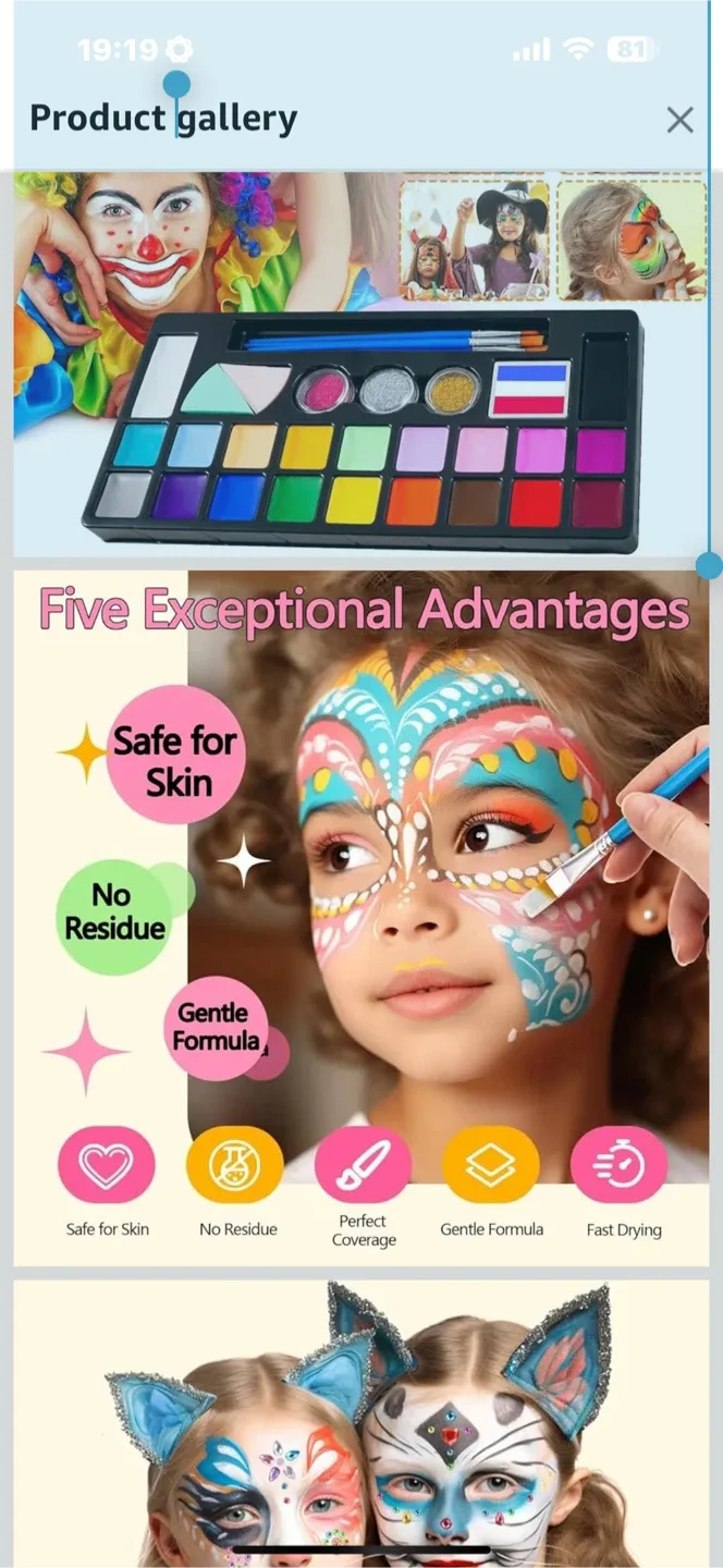 Face Paint Kit - 20 Colors Face & Body and extras image indicator(2)