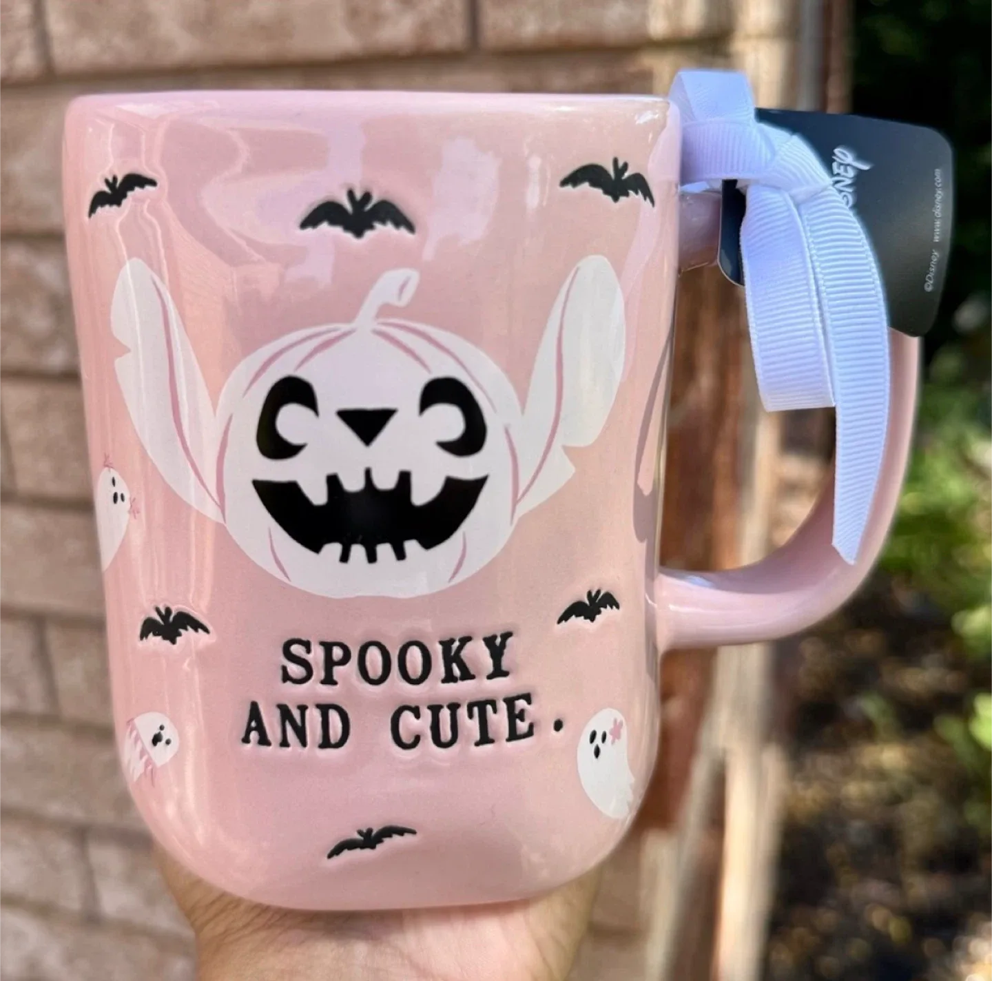 New Disney Stitch with Ghosts “Spooky and Cute” Rae Dunn Mug thumbnail