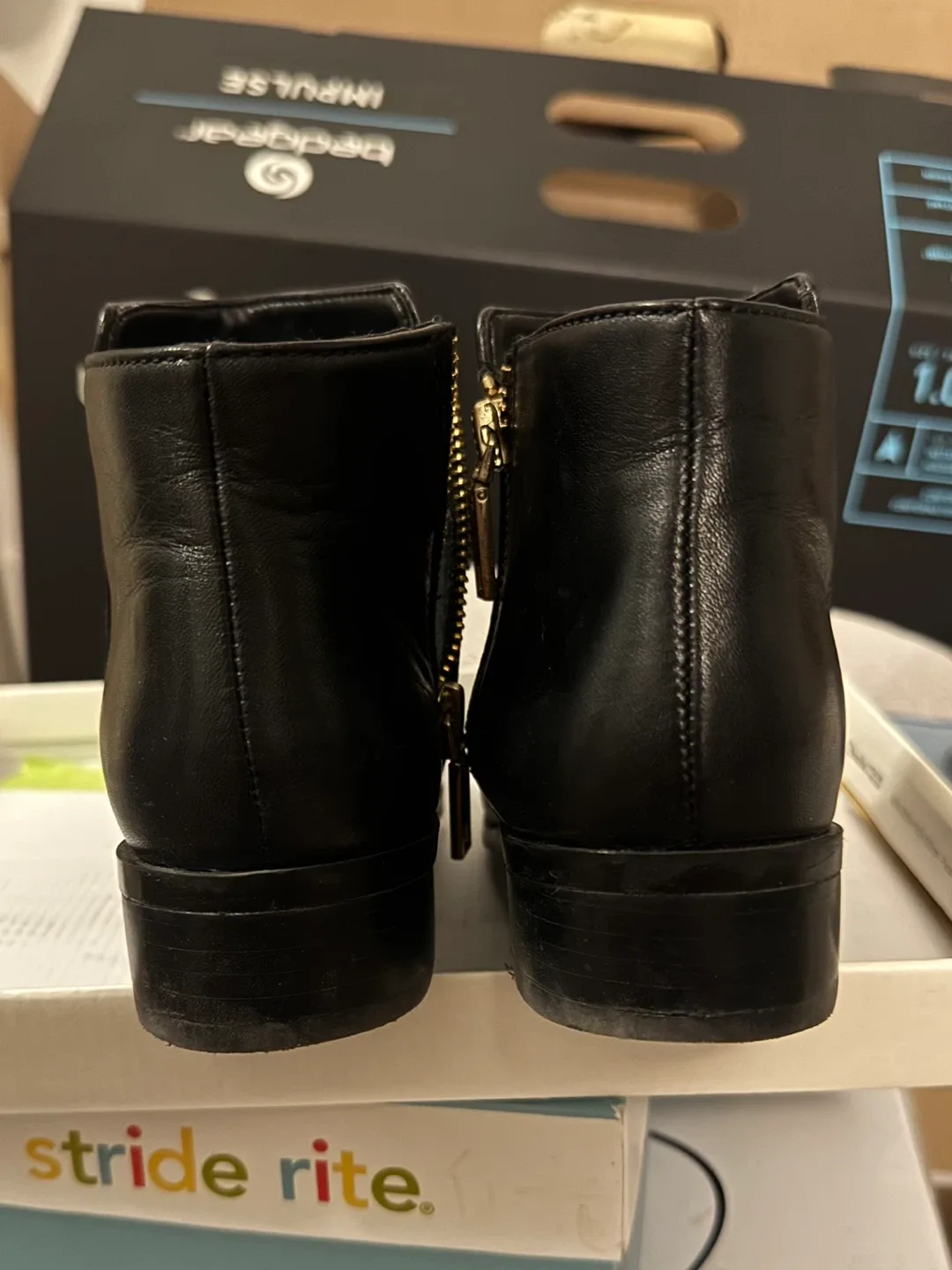 ALDO Black Leather Ankle Boots - Size 6 image indicator(3)