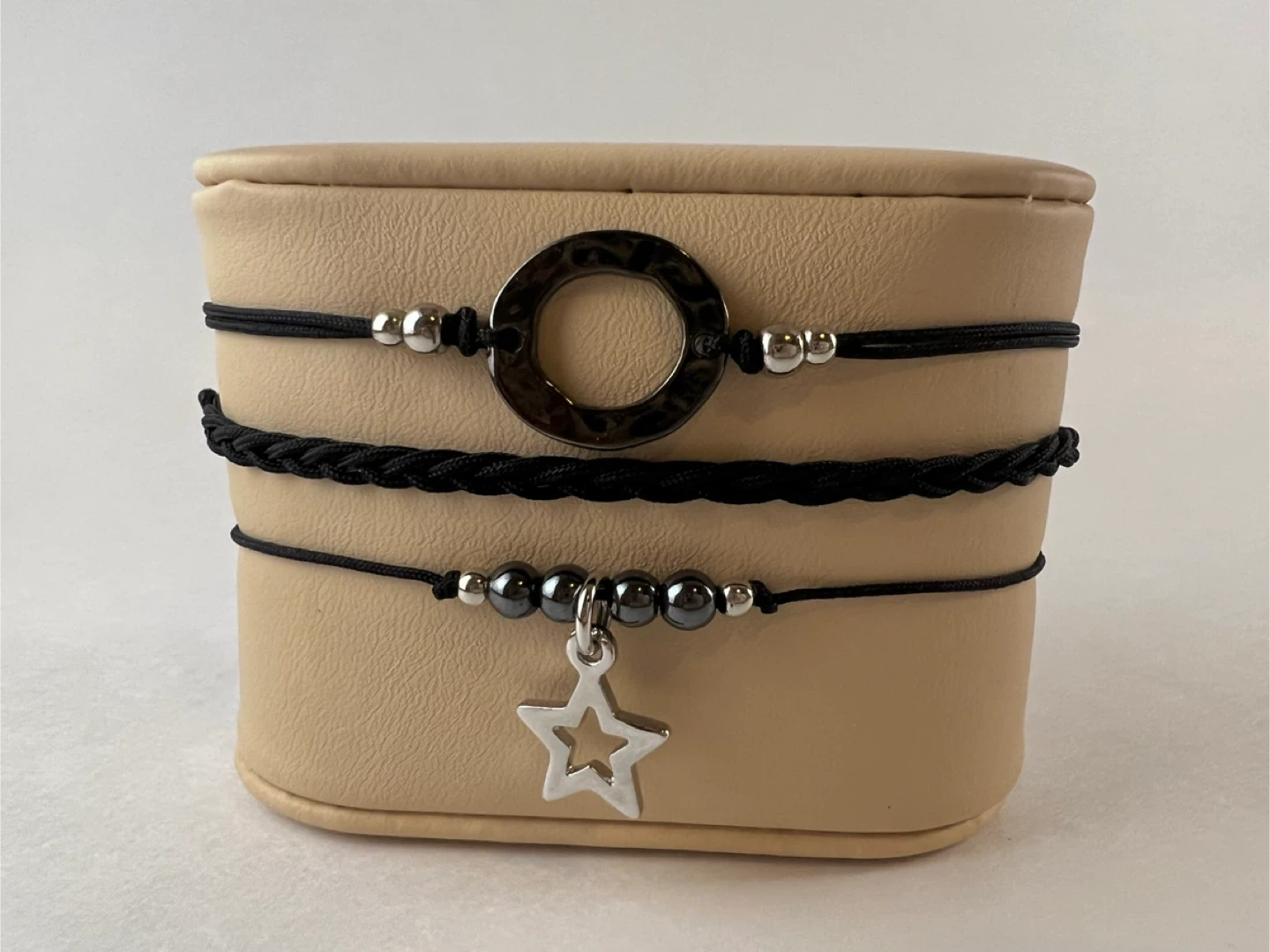 Handmade Black Cord Star Charm Bracelet - photo 2