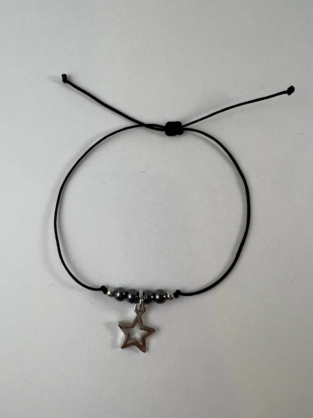 Handmade Black Cord Star Charm Bracelet - photo 4