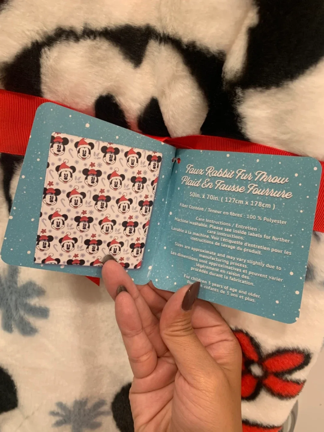 Disney Mickey & Minnie Faux Rabbit Fur Throw - 50x70 in image indicator(3)