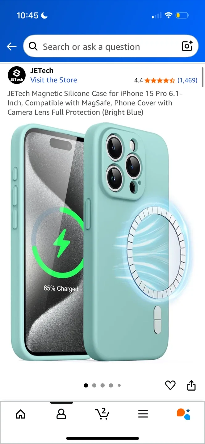 JETech Magnetic Silicone iPhone 15 Pro Case 🩵 image indicator(2)