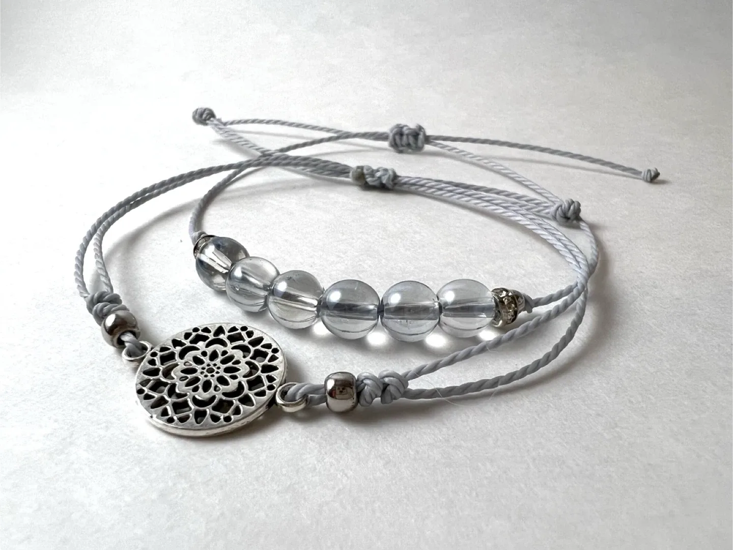 Handmade Beaded & Metal Charm Bracelets - Set of 3 image indicator(6)